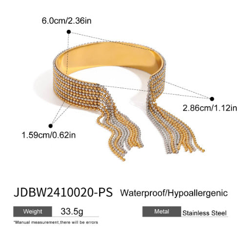 Stainless Steel Tassel Open-ended Bracelet