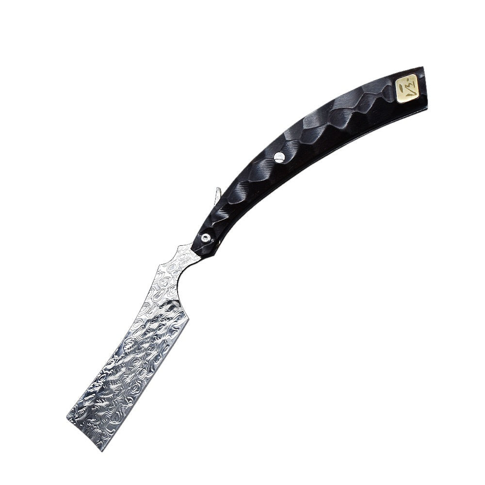 Damascus Shaver Folding Knife