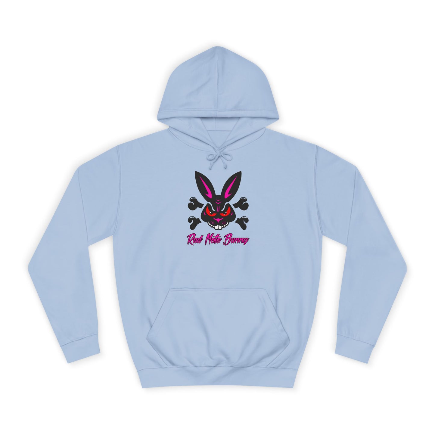 Rad Moto Bunny, Unisex Hoodie - Biker Style Sweatshirt for Motorcycle Enthusiasts