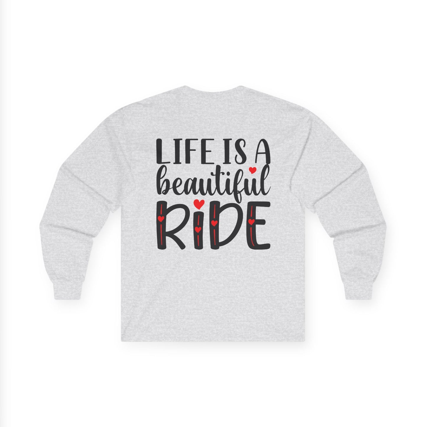 Life is a Beautiful Ride, Rad Moto Bunny, Unisex Long Sleeve Tee - Bold Graphic T-Shirt for Motorcycle Enthusiasts