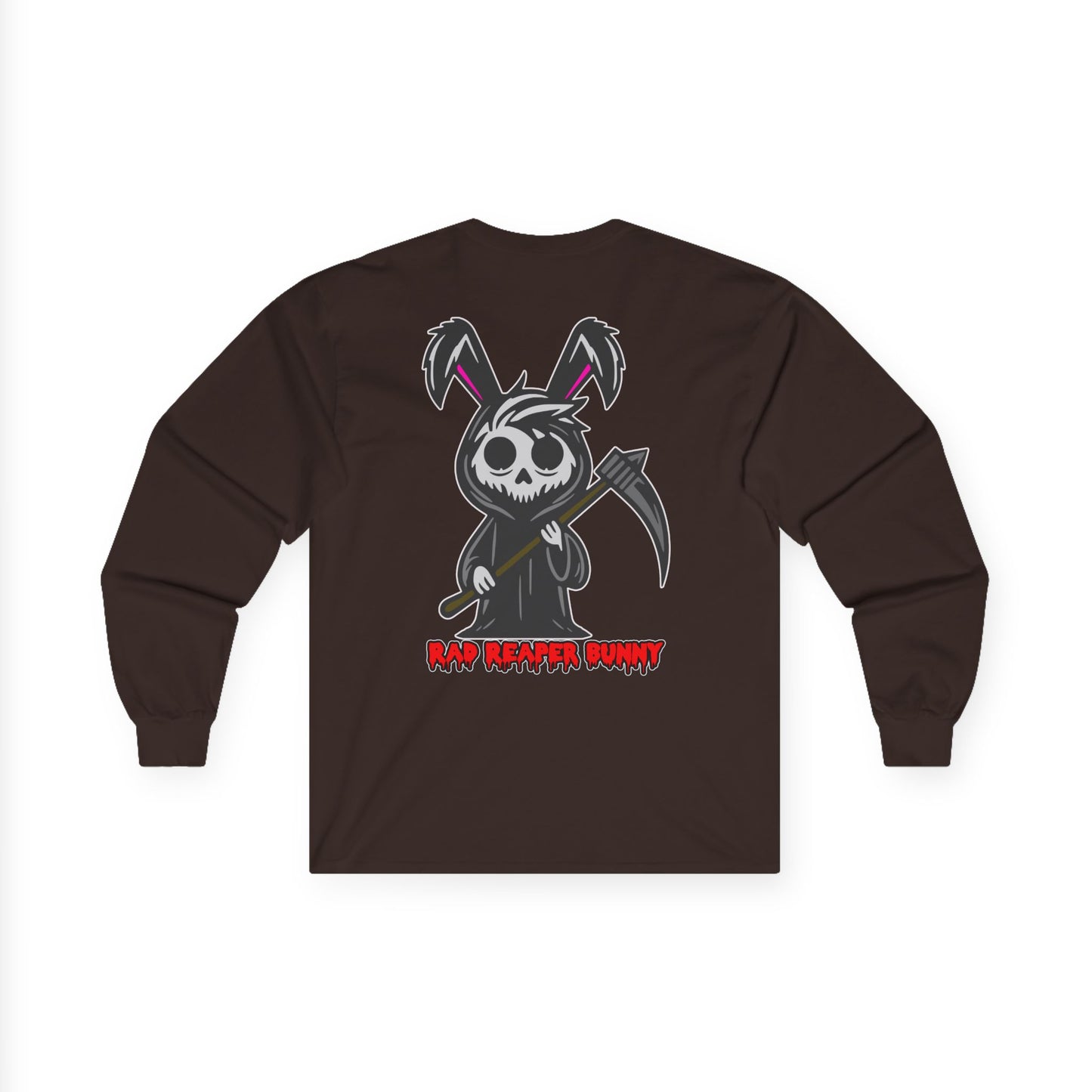 Rad Reaper Bunny, Rad Moto Bunny, Unisex Long Sleeve Tee - Bold Graphic T-Shirt for Motorcycle Enthusiasts