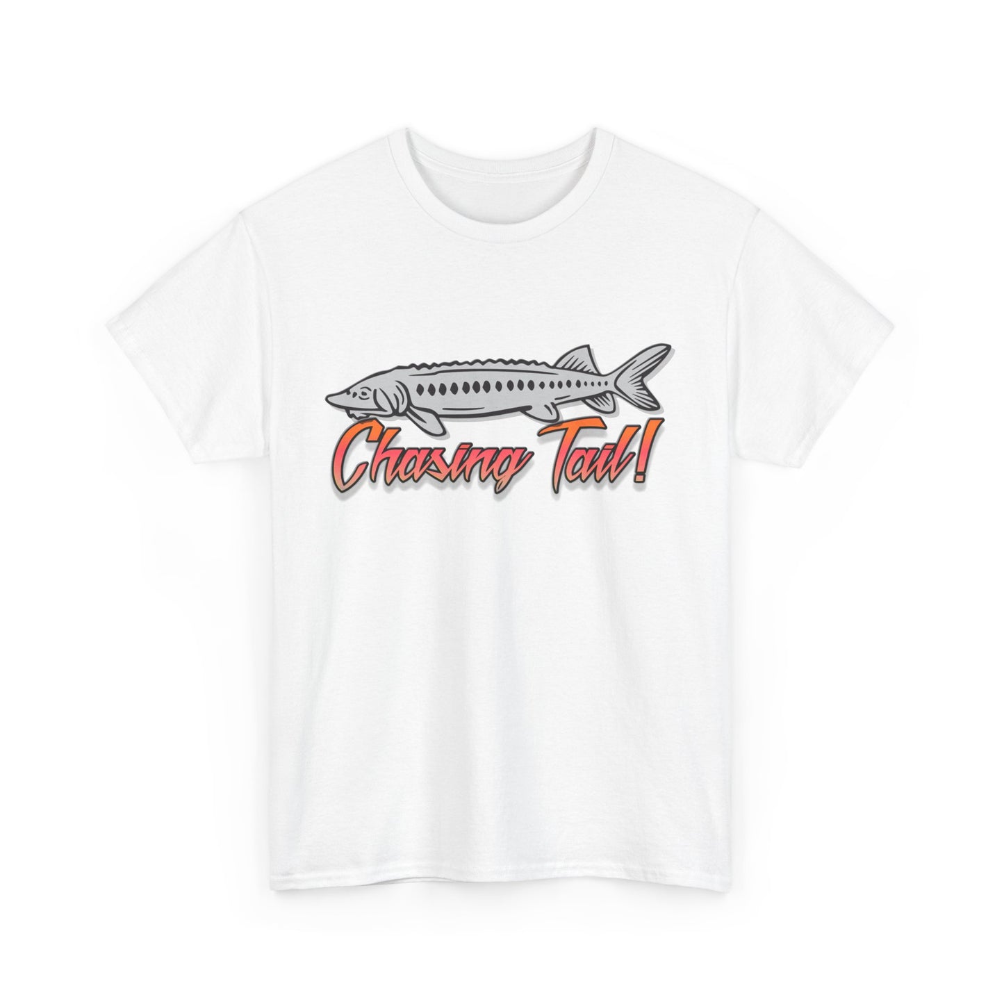 Chasing Tail Sturgeon. Heavy Cotton T-Shirt