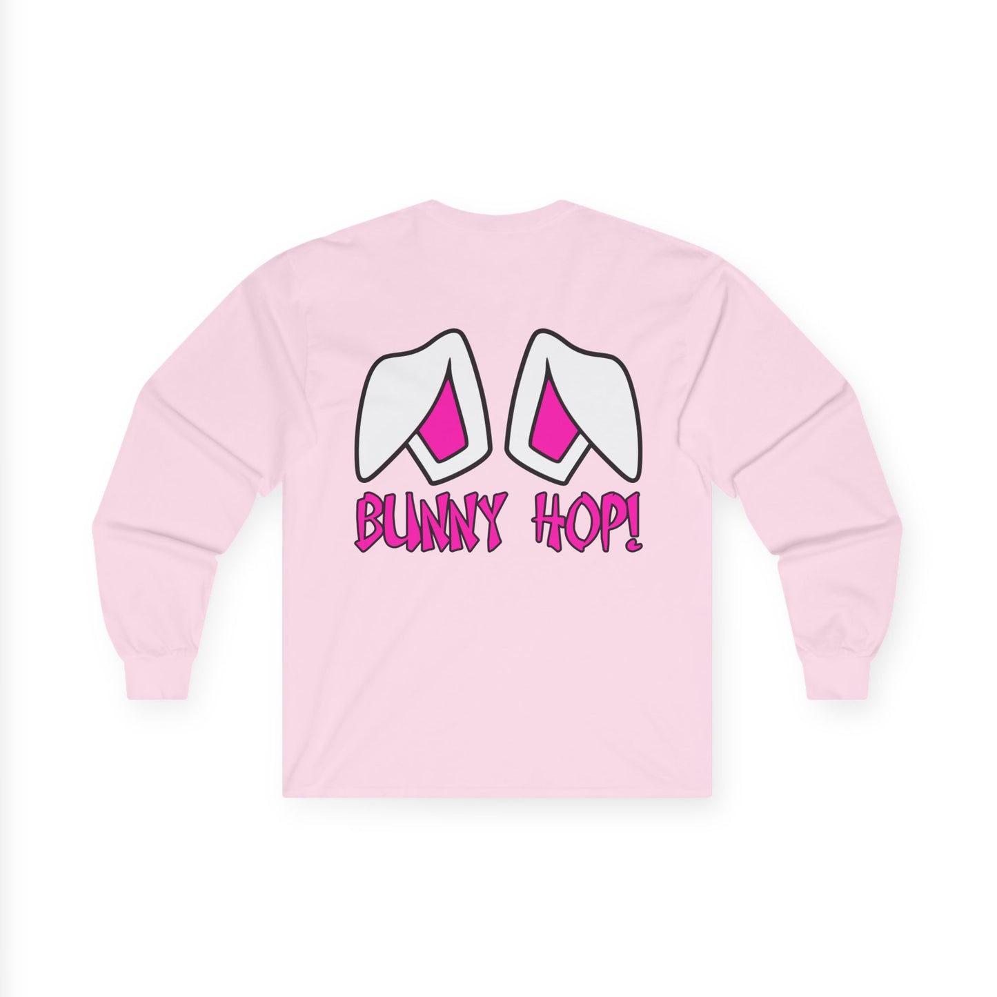 Bunny Hop!, Rad Moto Bunny, Unisex Long Sleeve Tee - Bold Graphic T-Shirt for Motorcycle Enthusiasts