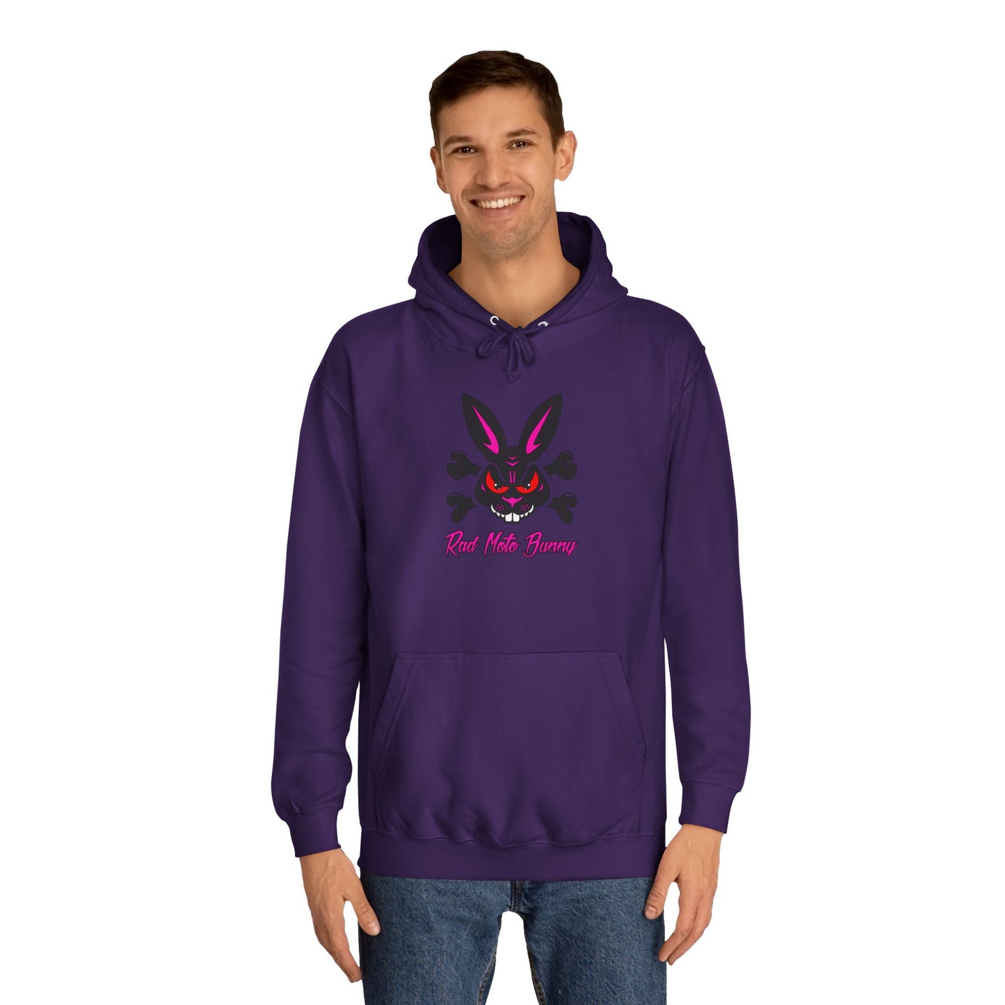 Breakout Skull, Rad Moto Bunny, Unisex Hoodie - Biker Style Sweatshirt for Motorcycle Enthusiasts