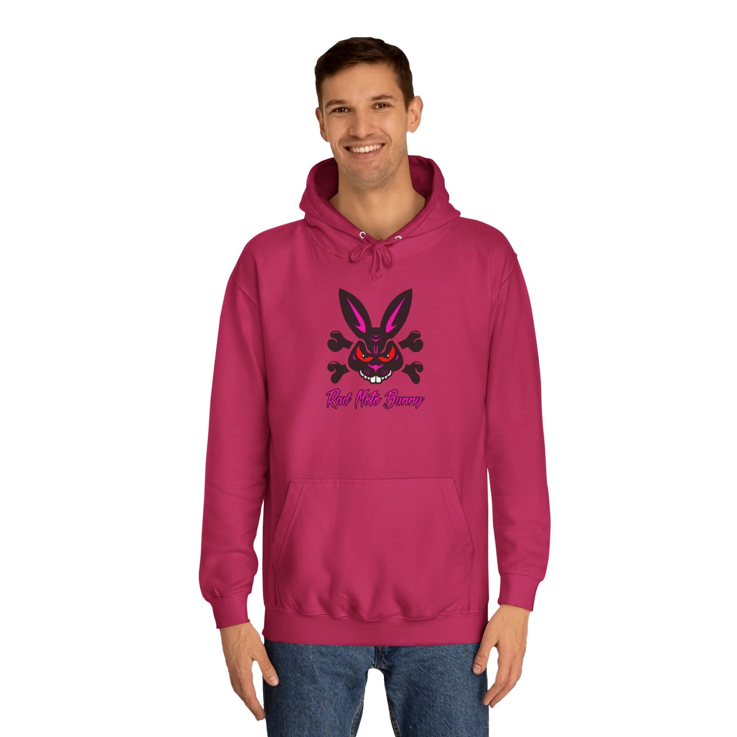 Breakout Skull, Rad Moto Bunny, Unisex Hoodie - Biker Style Sweatshirt for Motorcycle Enthusiasts