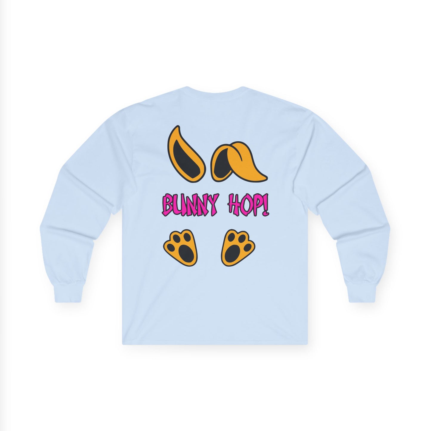 Bunny Hop! 2, Rad Moto Bunny, Unisex Long Sleeve Tee - Bold Graphic T-Shirt for Motorcycle Enthusiasts