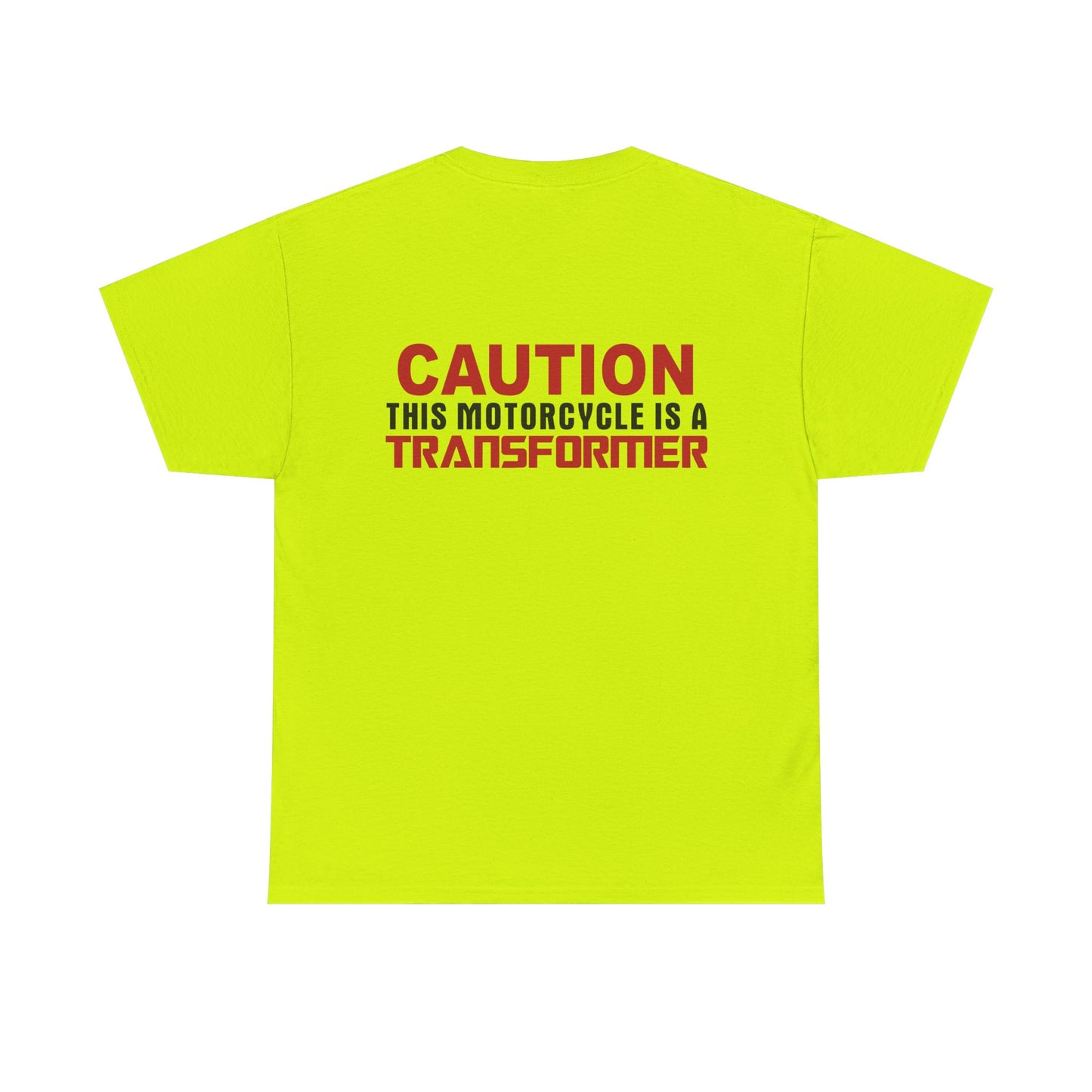 Caution, This Motorcycle is a Transformer, Rad Moto Bunny, Heavy Cotton T-Shirt