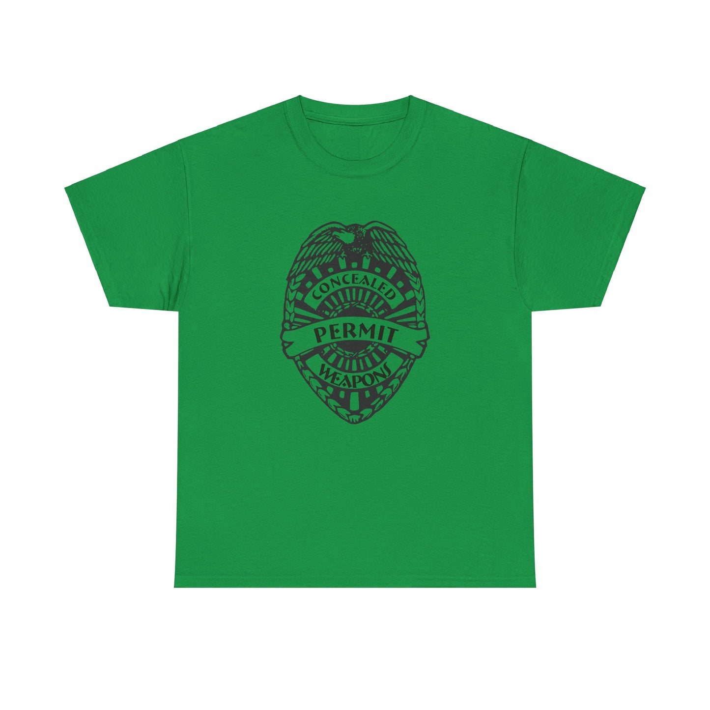 Concealed Weapons Permit Badge. Heavy Cotton T-Shirt