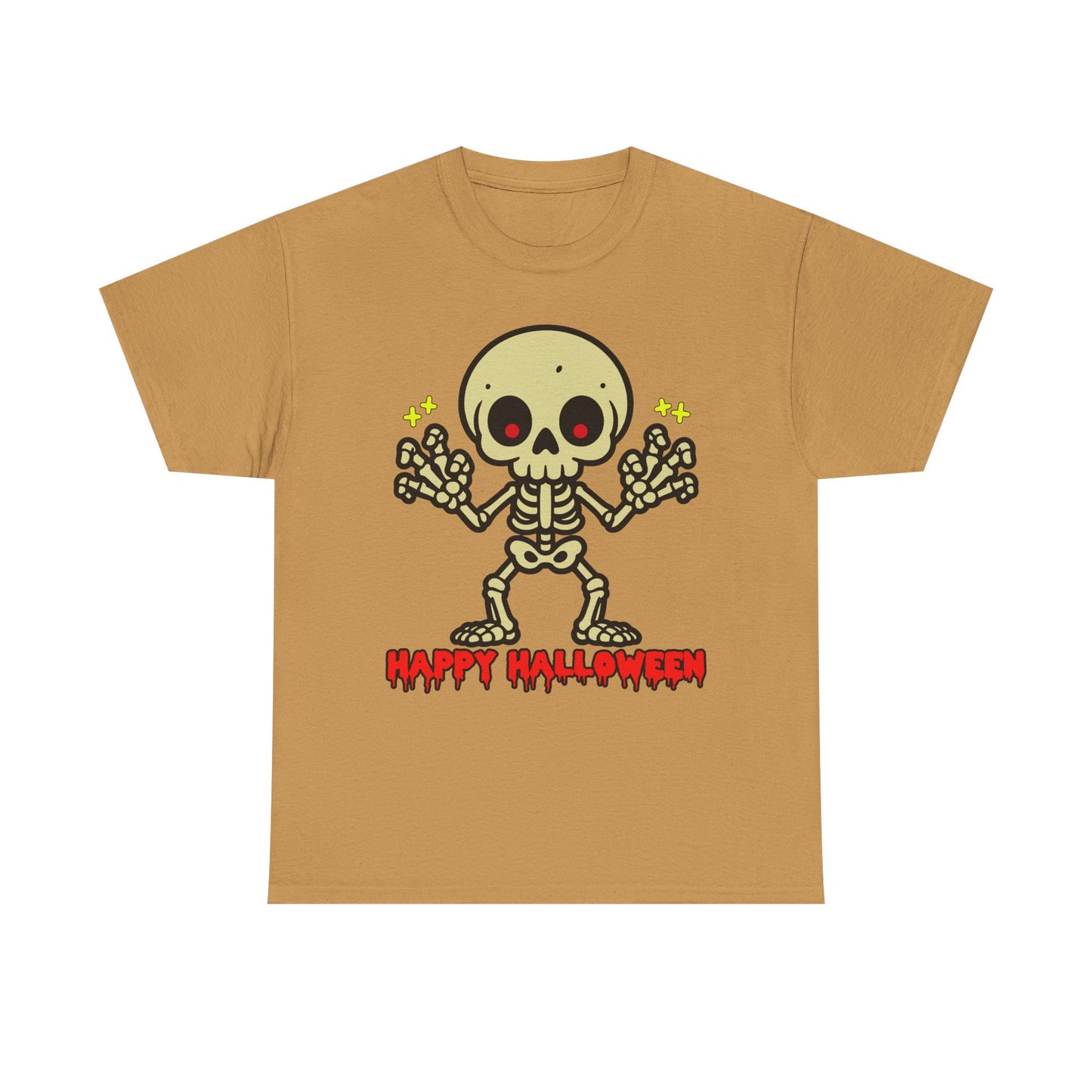 Happy Halloween Skeleton. Heavy Cotton T-Shirt