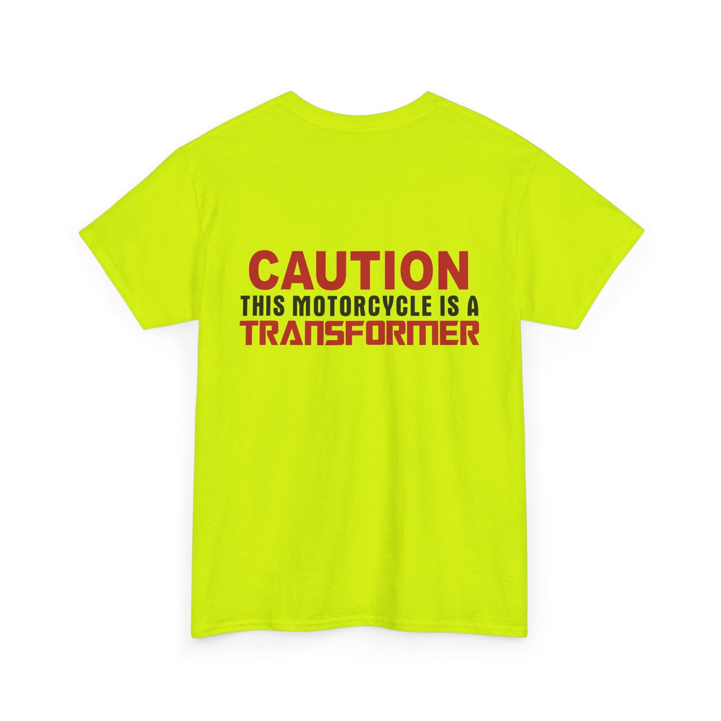 Caution, This Motorcycle is a Transformer, Rad Moto Bunny, Heavy Cotton T-Shirt