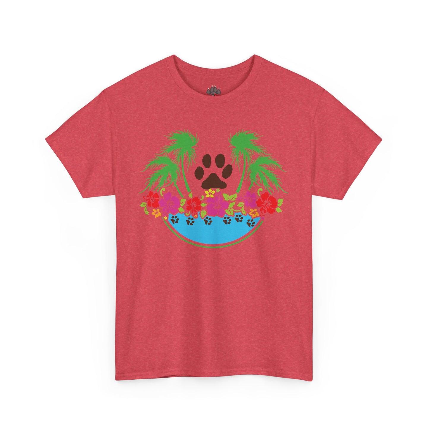 Tropical Paws. Heavy Cotton T-Shirt