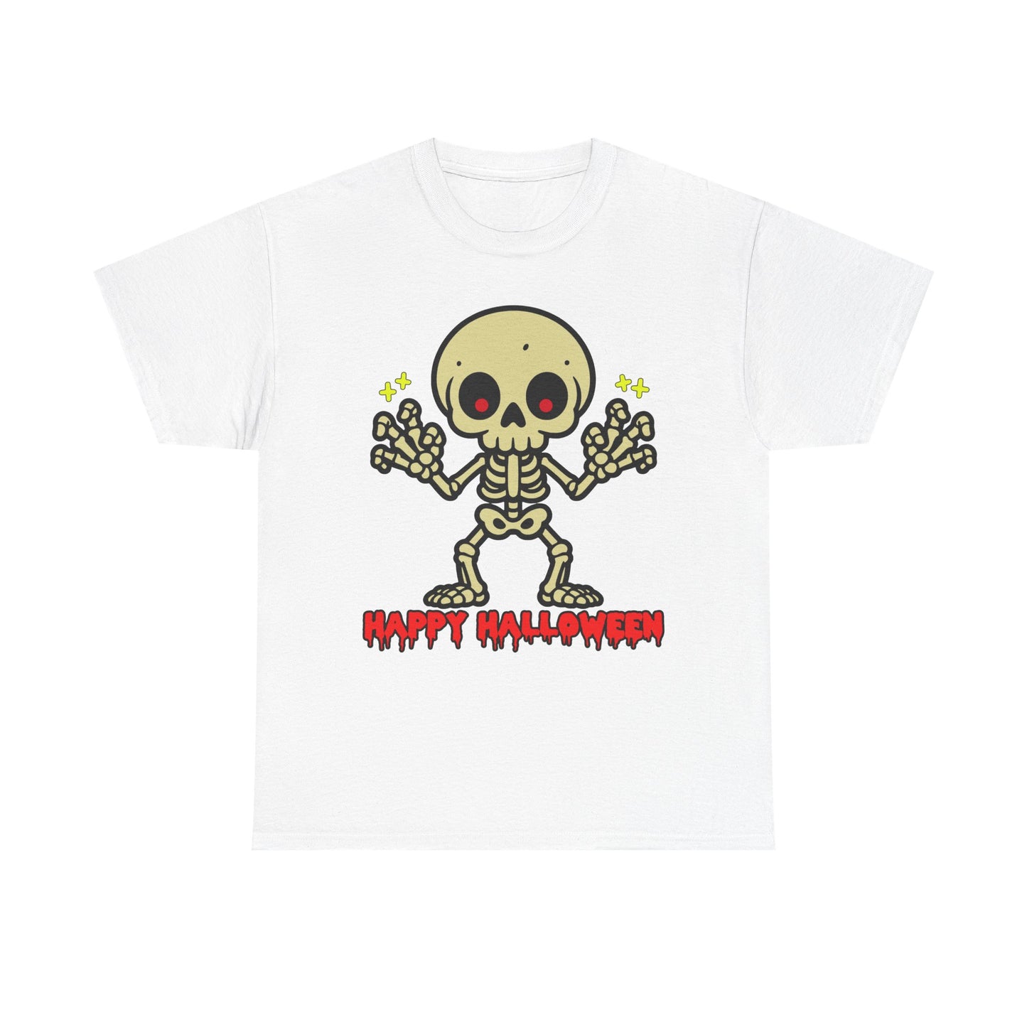 Happy Halloween Skeleton. Heavy Cotton T-Shirt