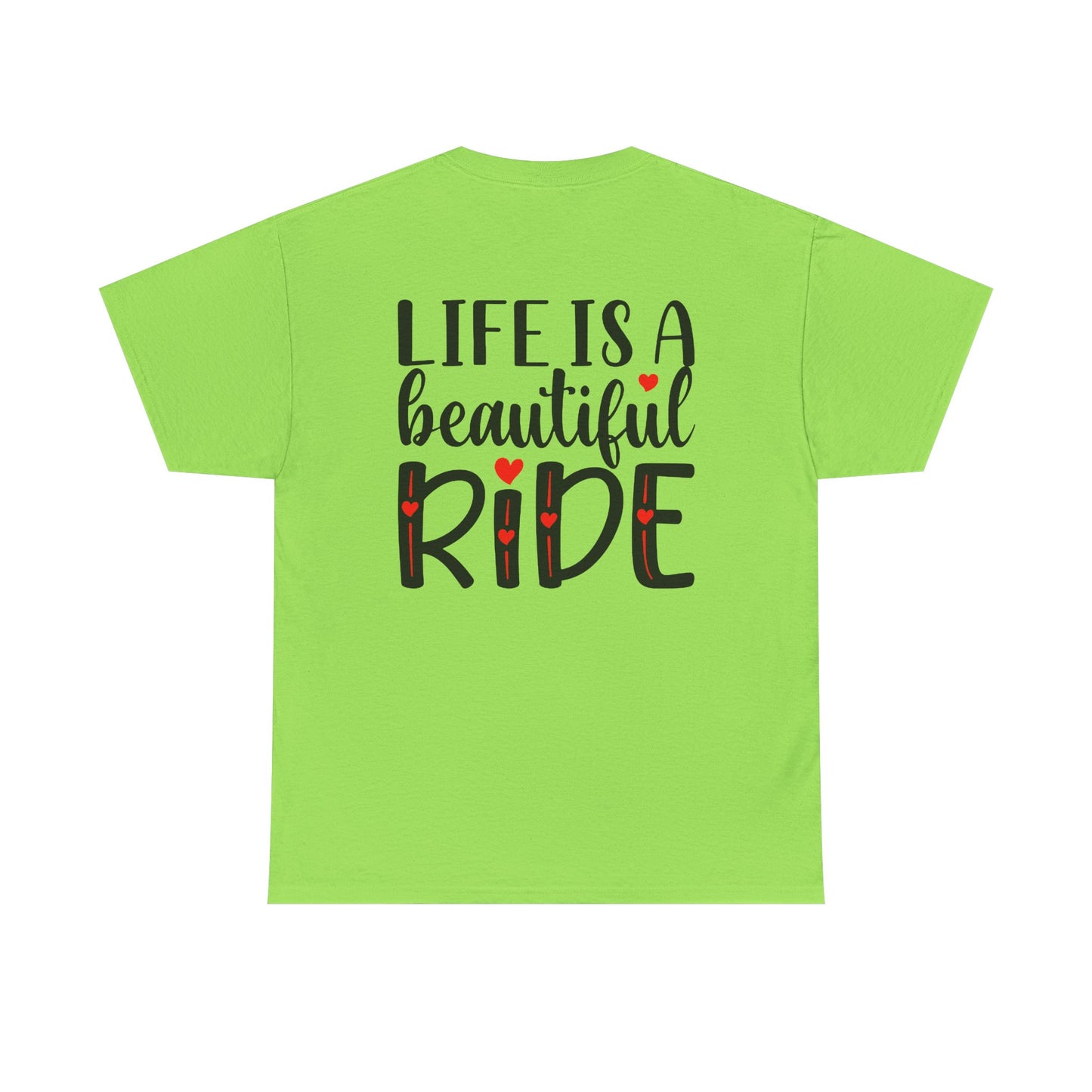 Life is a Beautiful Ride, Rad Moto Bunny, Heavy Cotton T-Shirt