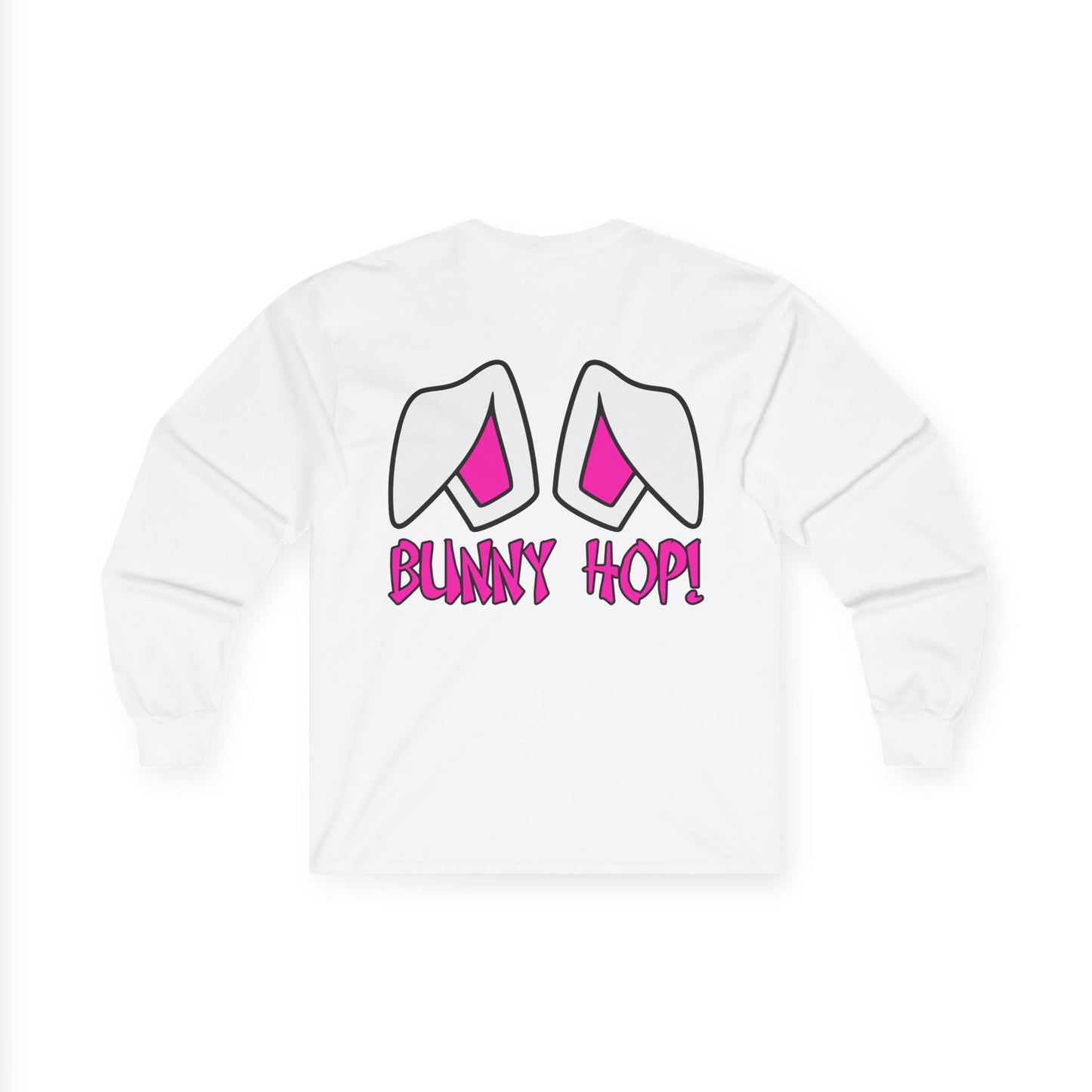 Bunny Hop!, Rad Moto Bunny, Unisex Long Sleeve Tee - Bold Graphic T-Shirt for Motorcycle Enthusiasts