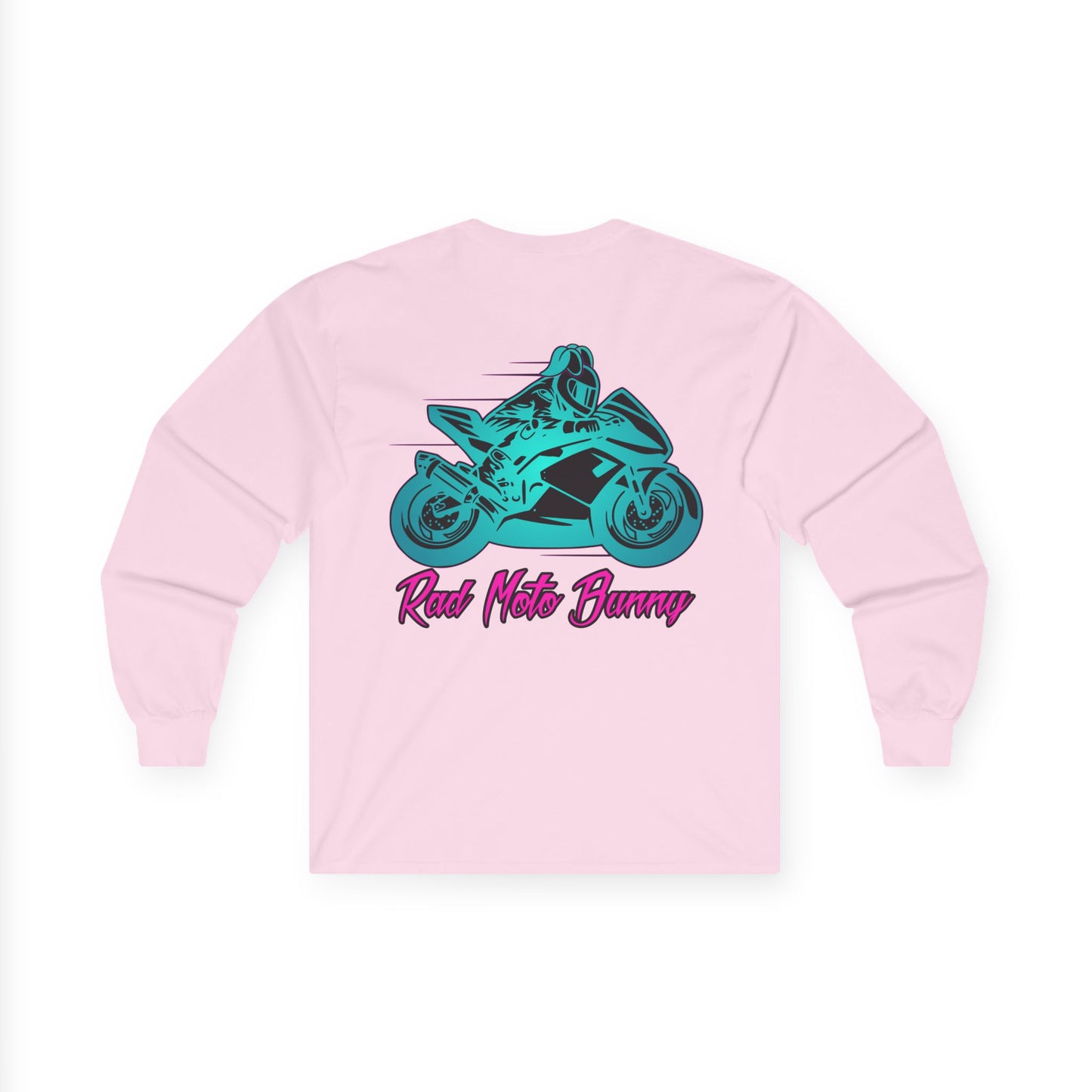 Rad Moto Bunny, Unisex Long Sleeve Tee - Bold Graphic T-Shirt for Motorcycle Enthusiasts