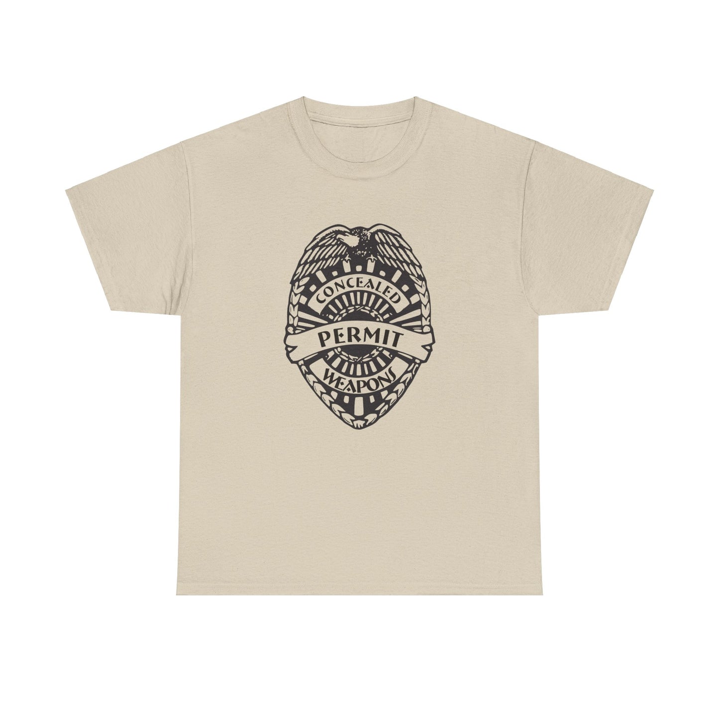 Concealed Weapons Permit Badge. Heavy Cotton T-Shirt