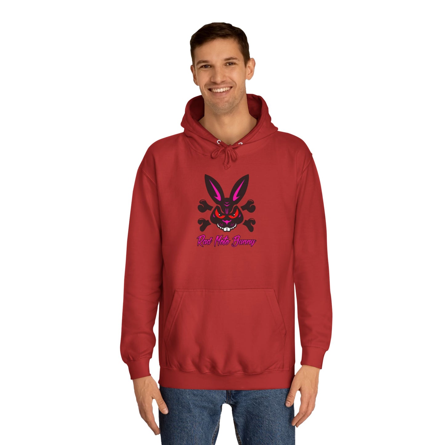 Breakout Skull, Rad Moto Bunny, Unisex Hoodie - Biker Style Sweatshirt for Motorcycle Enthusiasts