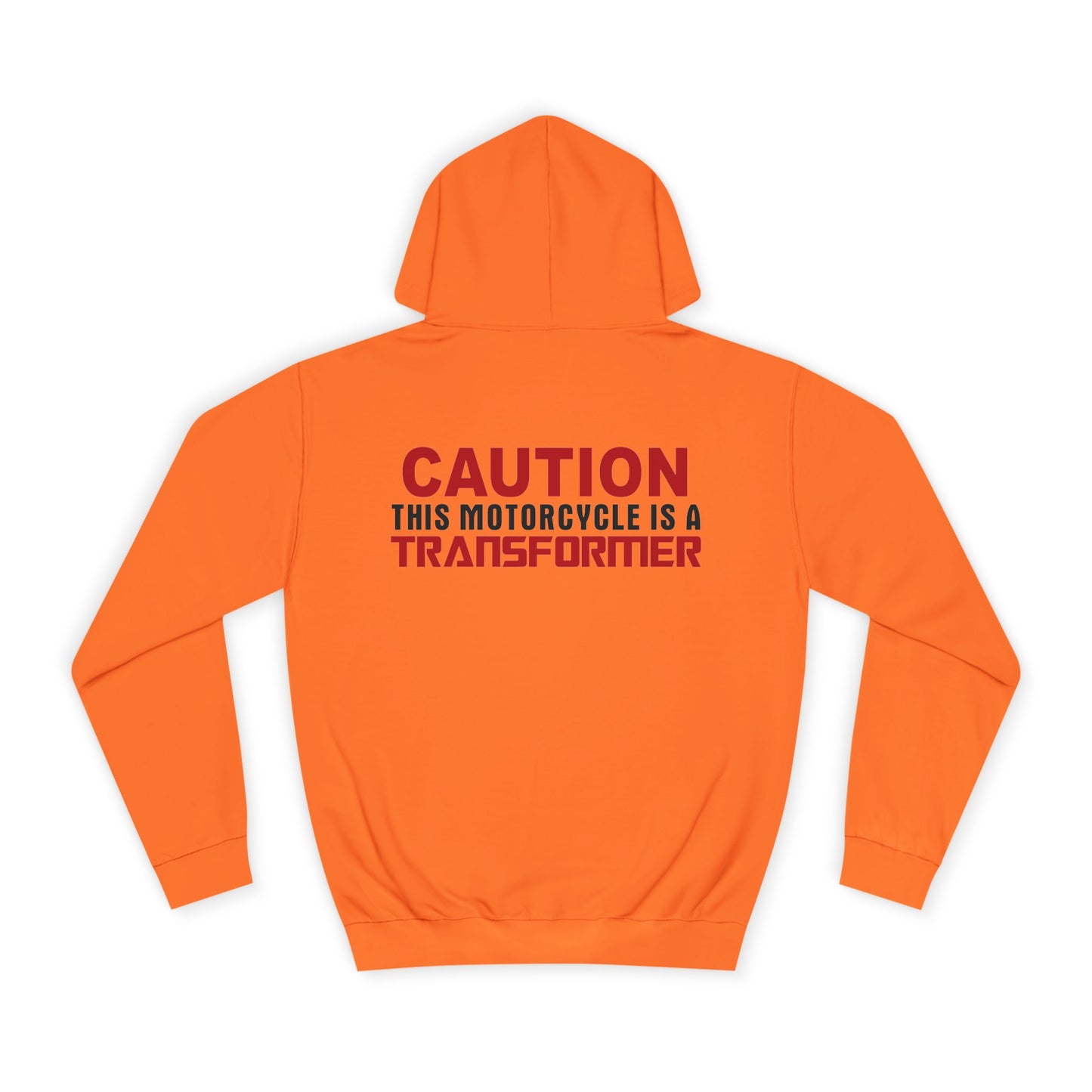 Caution, This Motorcycle is a Transformer, Rad Moto Bunny, Unisex Hoodie - Biker Style Sweatshirt for Motorcycle Enthusiasts