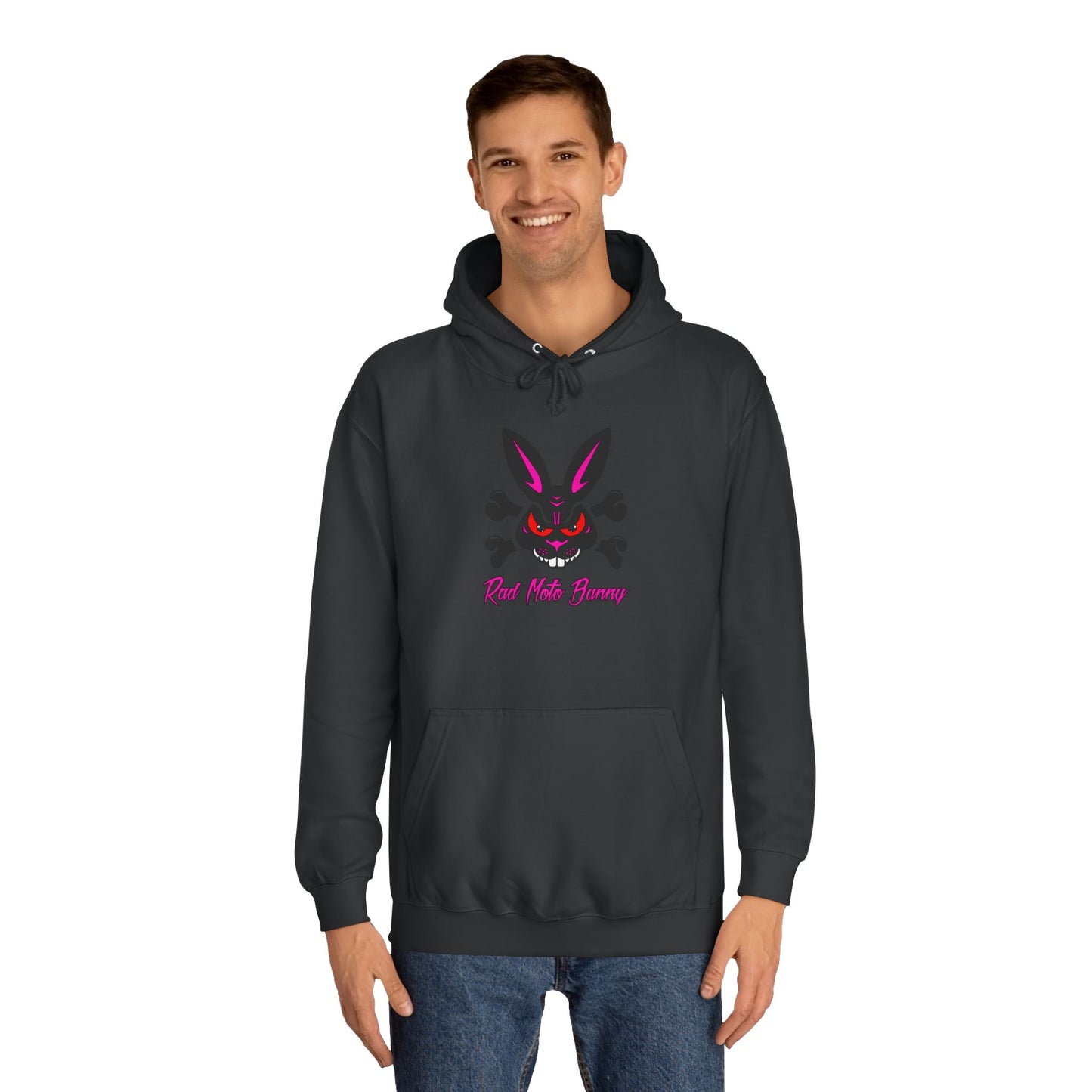 Breakout Skull, Rad Moto Bunny, Unisex Hoodie - Biker Style Sweatshirt for Motorcycle Enthusiasts