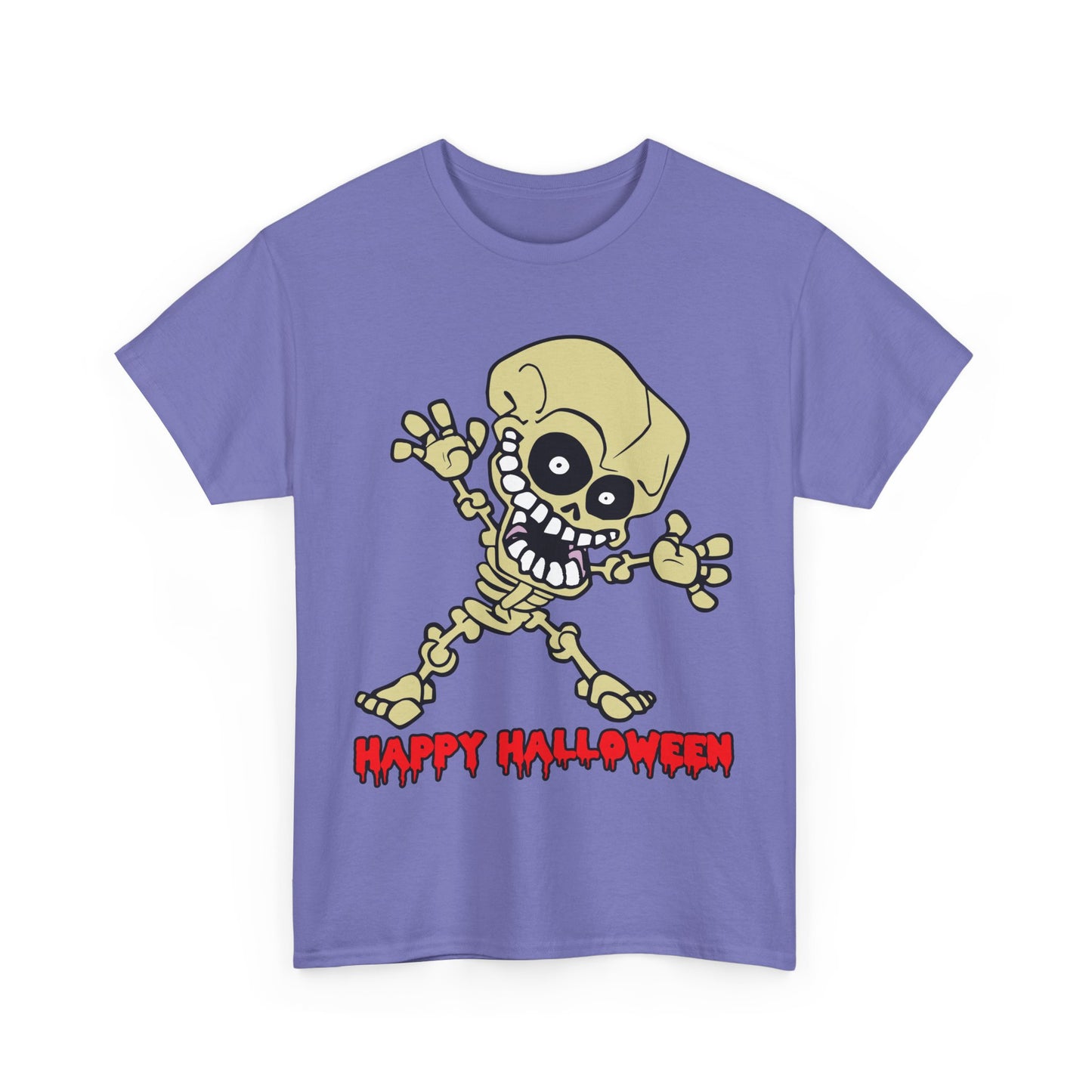 Happy Halloween Skeleton. Heavy Cotton T-Shirt
