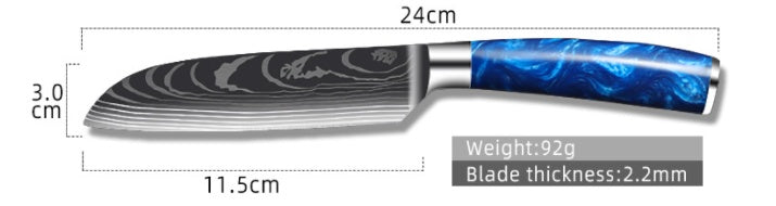 Chef's Blue Resin Handle Knife