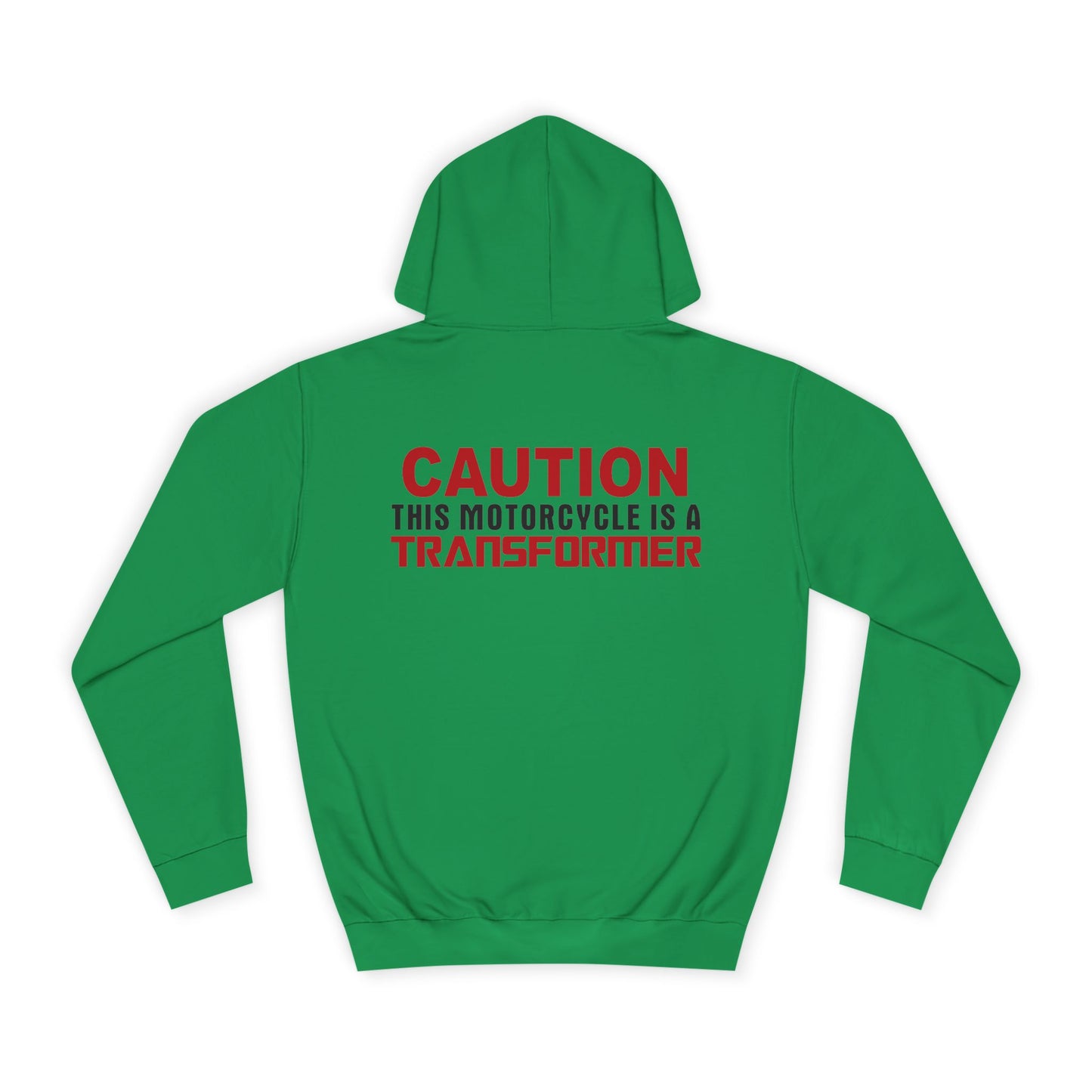 Caution, This Motorcycle is a Transformer, Rad Moto Bunny, Unisex Hoodie - Biker Style Sweatshirt for Motorcycle Enthusiasts