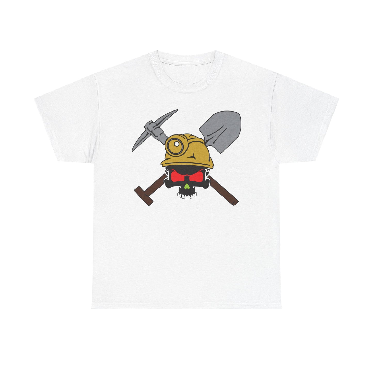 Miner Skull. Heavy Cotton T-Shirt
