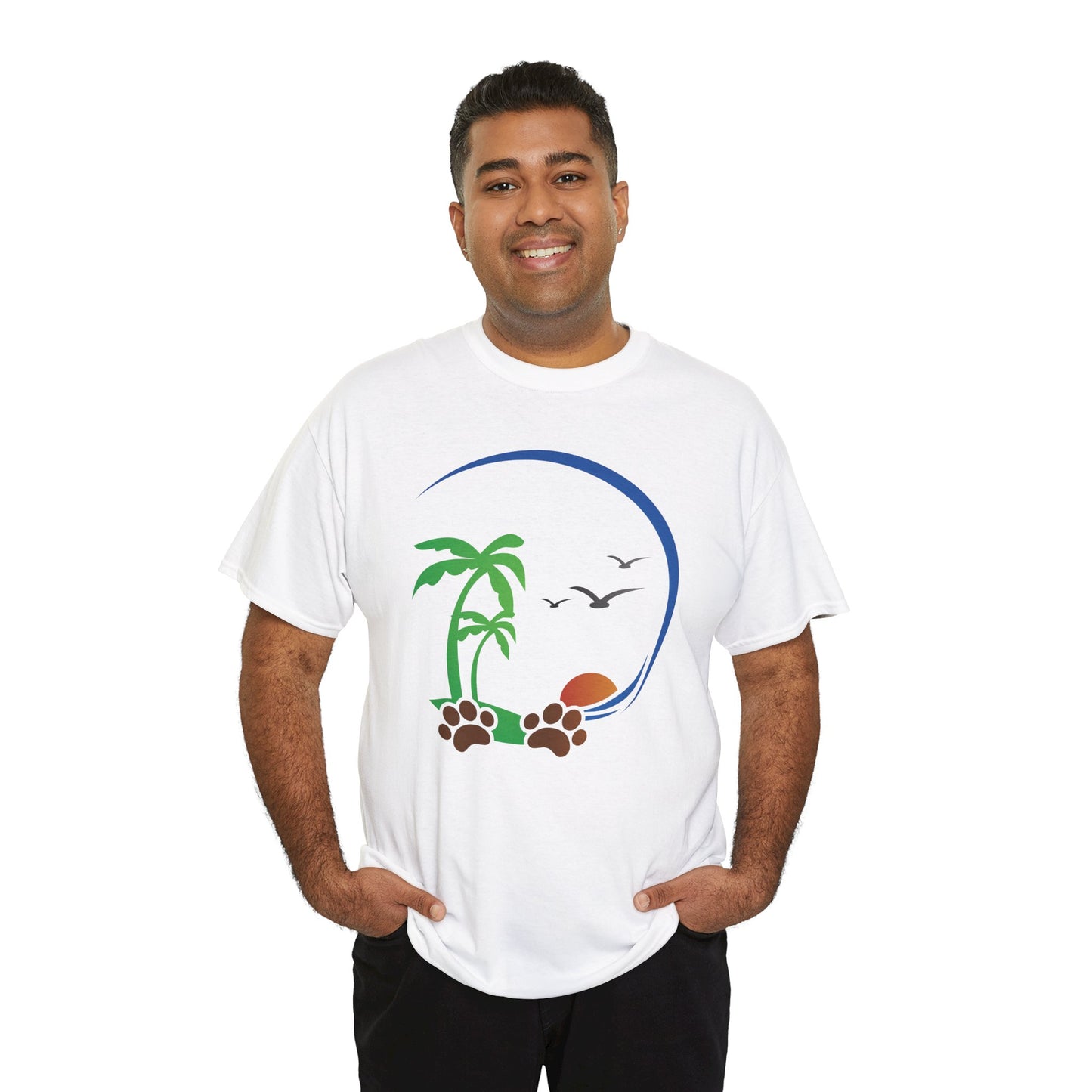 Tropical Paws. Heavy Cotton T-Shirt