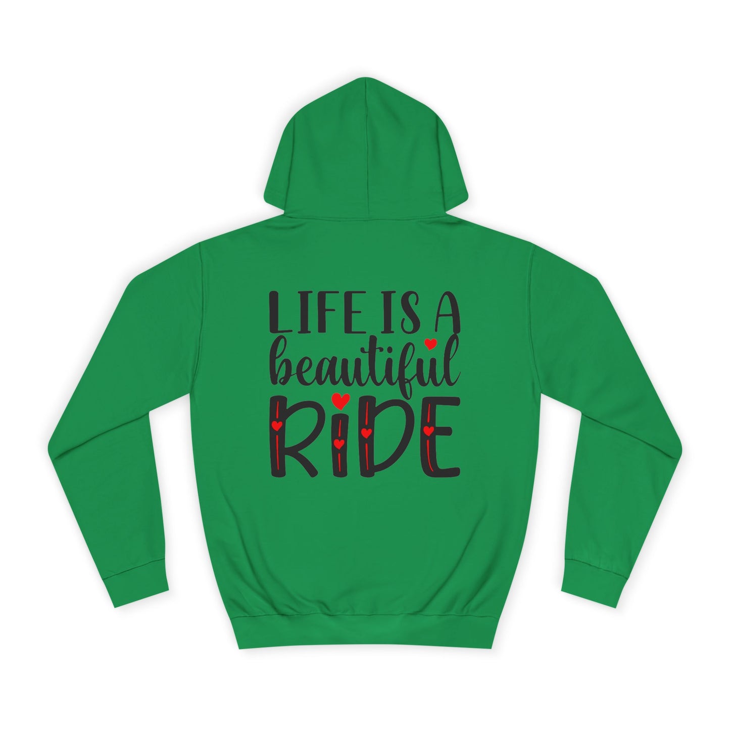 Life is a Beautiful Ride, Rad Moto Bunny, Unisex Hoodie - Biker Style Sweatshirt for Motorcycle Enthusiasts