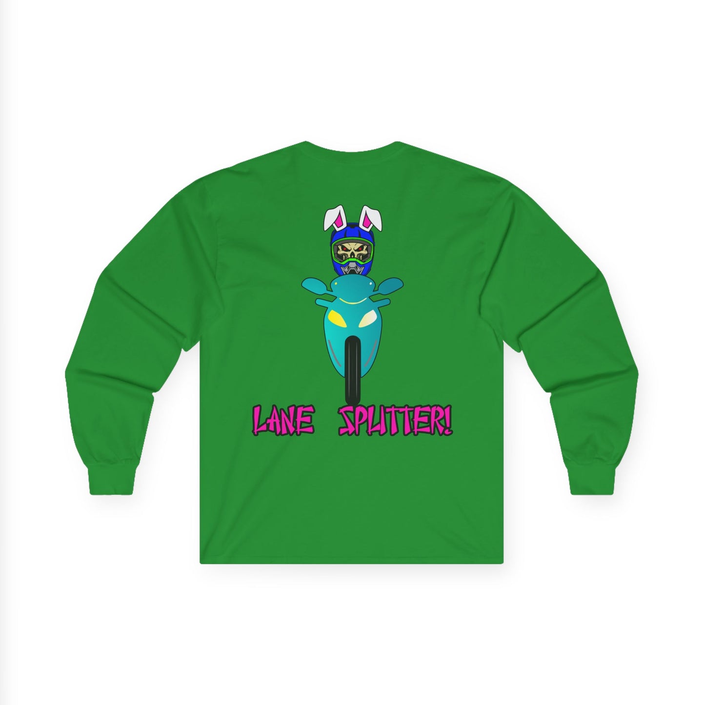 Lane Splitter, Rad Moto Bunny, Unisex Long Sleeve Tee - Bold Graphic T-Shirt for Motorcycle Enthusiasts