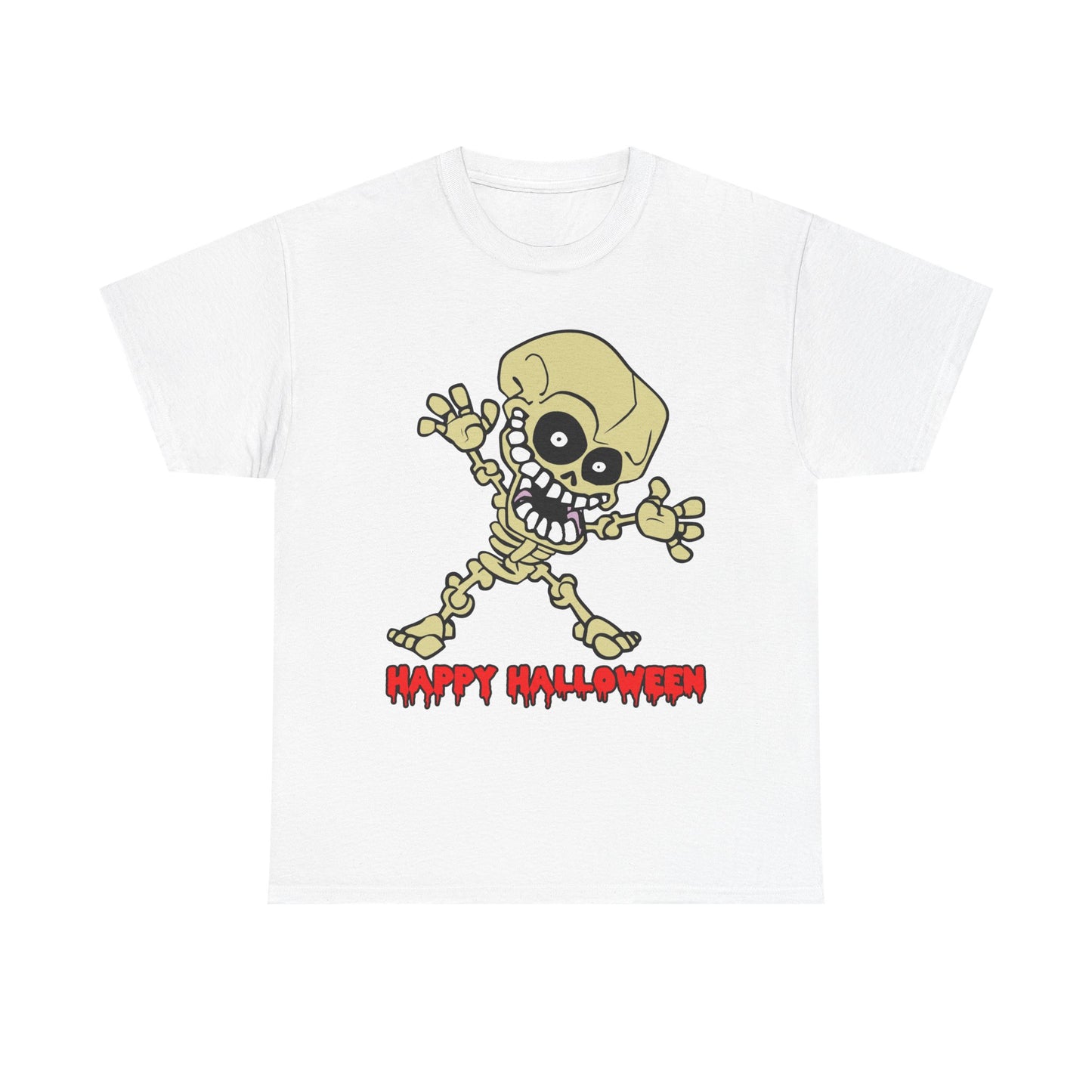 Happy Halloween Skeleton. Heavy Cotton T-Shirt