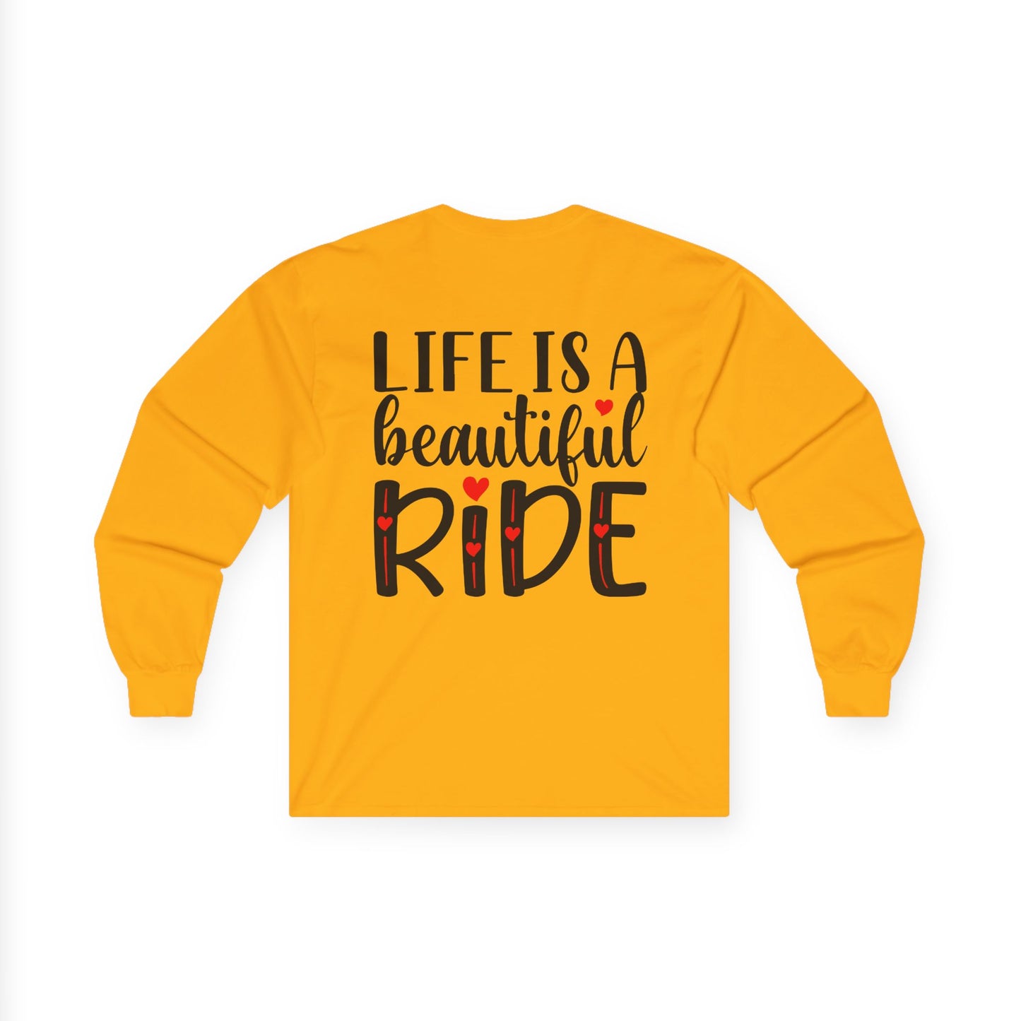 Life is a Beautiful Ride, Rad Moto Bunny, Unisex Long Sleeve Tee - Bold Graphic T-Shirt for Motorcycle Enthusiasts