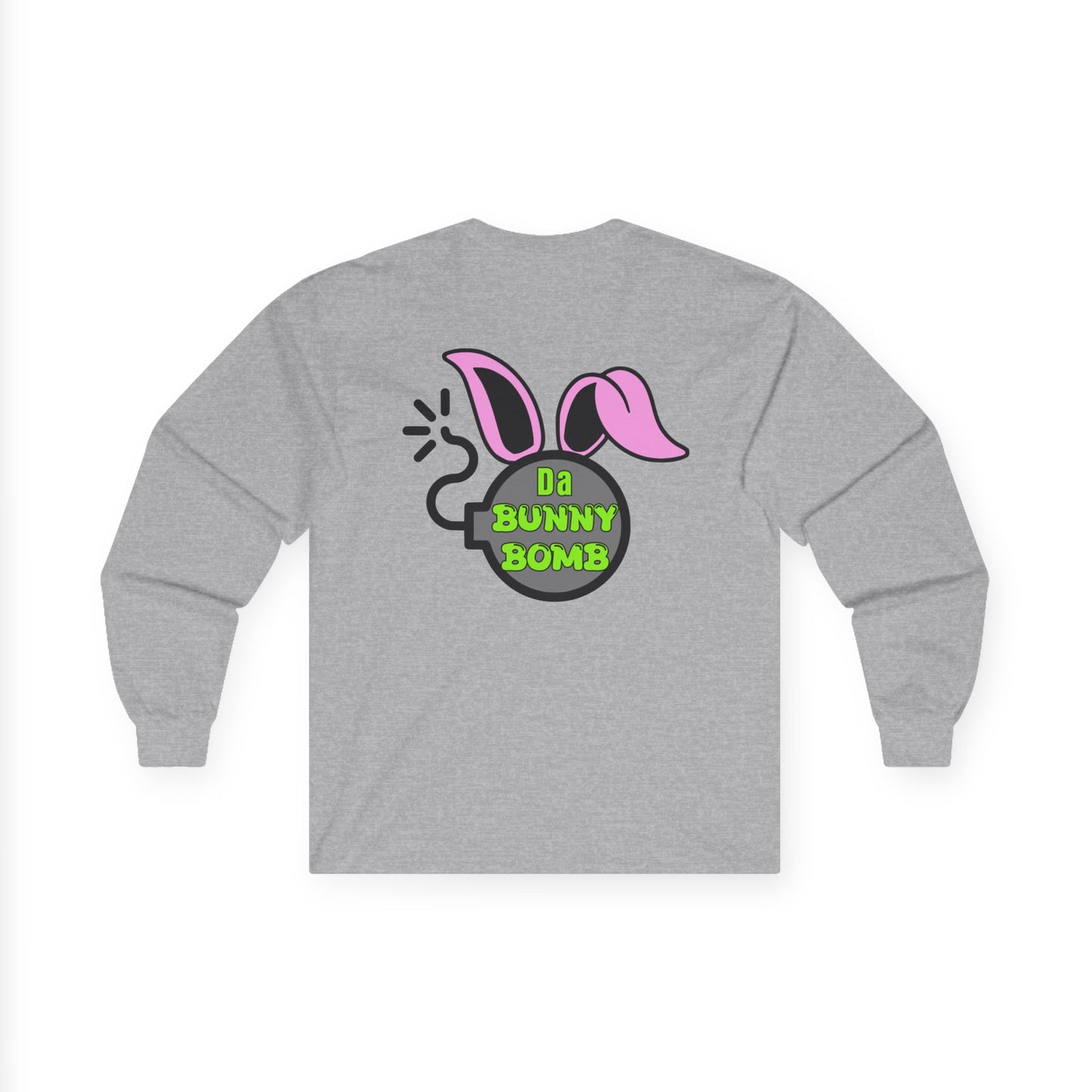Da Bunny Bomb, Rad Moto Bunny, Unisex Long Sleeve Tee - Bold Graphic T-Shirt for Motorcycle Enthusiasts