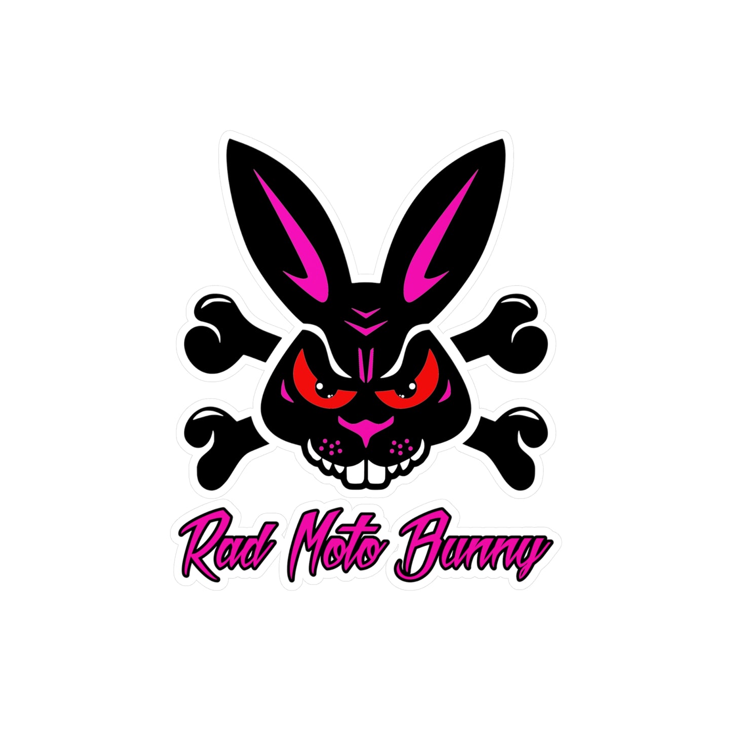 Rad Moto Bunny. Kiss-Cut Vinyl Sticker