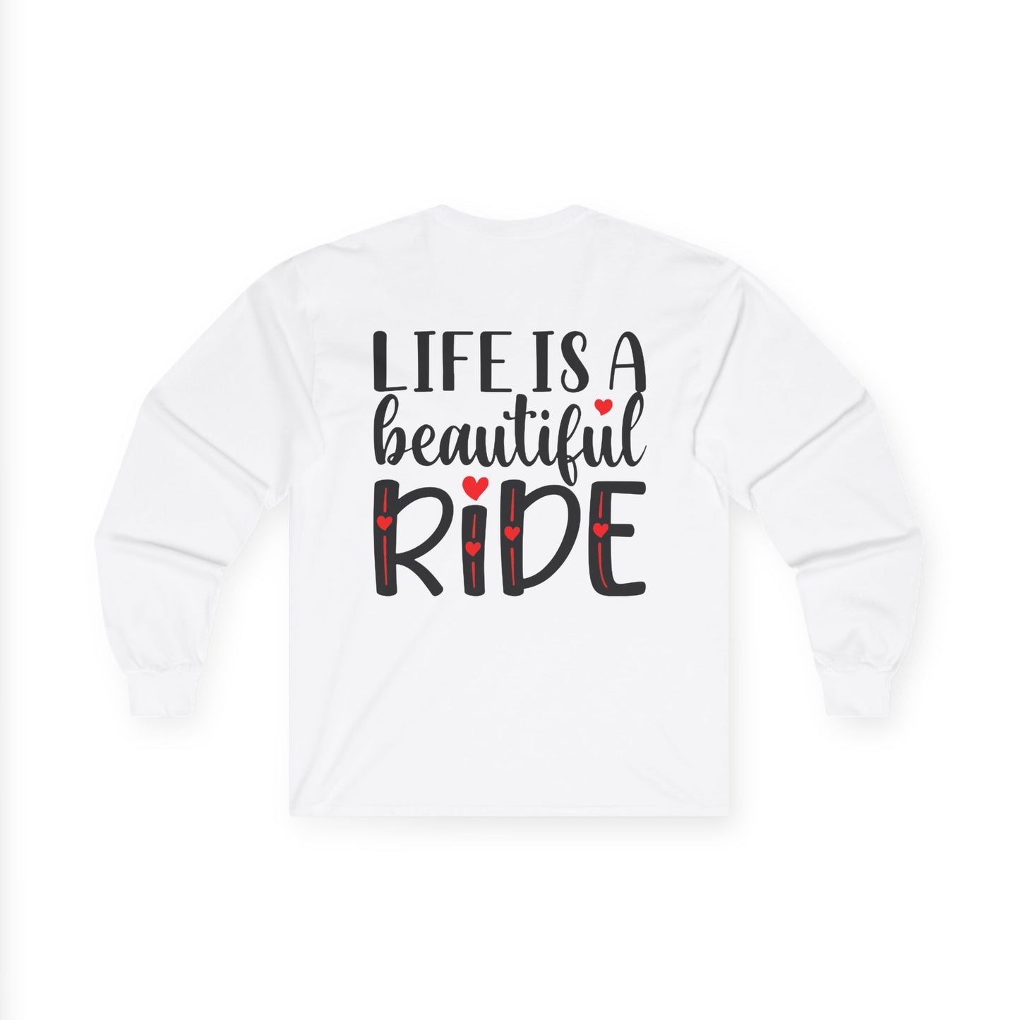 Life is a Beautiful Ride, Rad Moto Bunny, Unisex Long Sleeve Tee - Bold Graphic T-Shirt for Motorcycle Enthusiasts