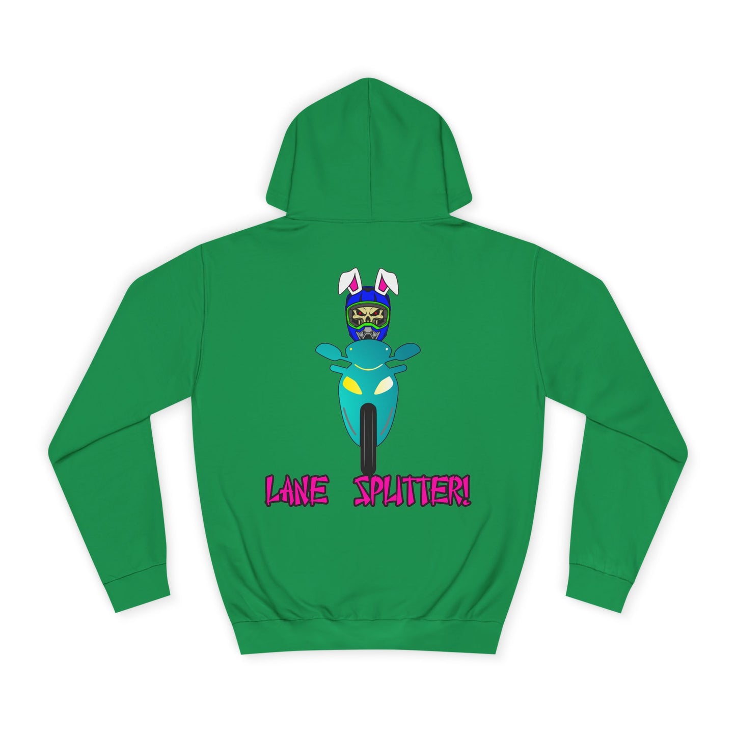 Lane Splitter, Rad Moto Bunny, Unisex Hoodie - Biker Style Sweatshirt for Motorcycle Enthusiasts