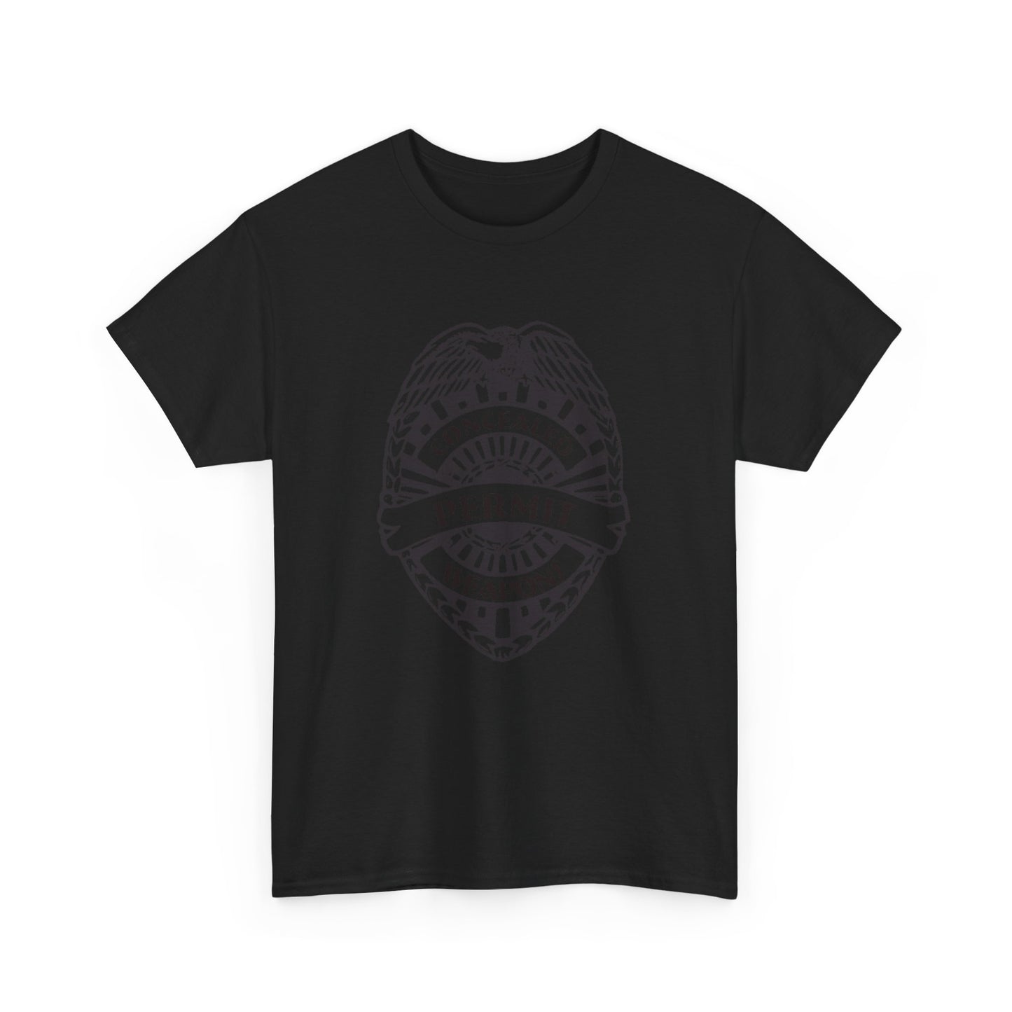 Concealed Weapons Permit Badge. Heavy Cotton T-Shirt
