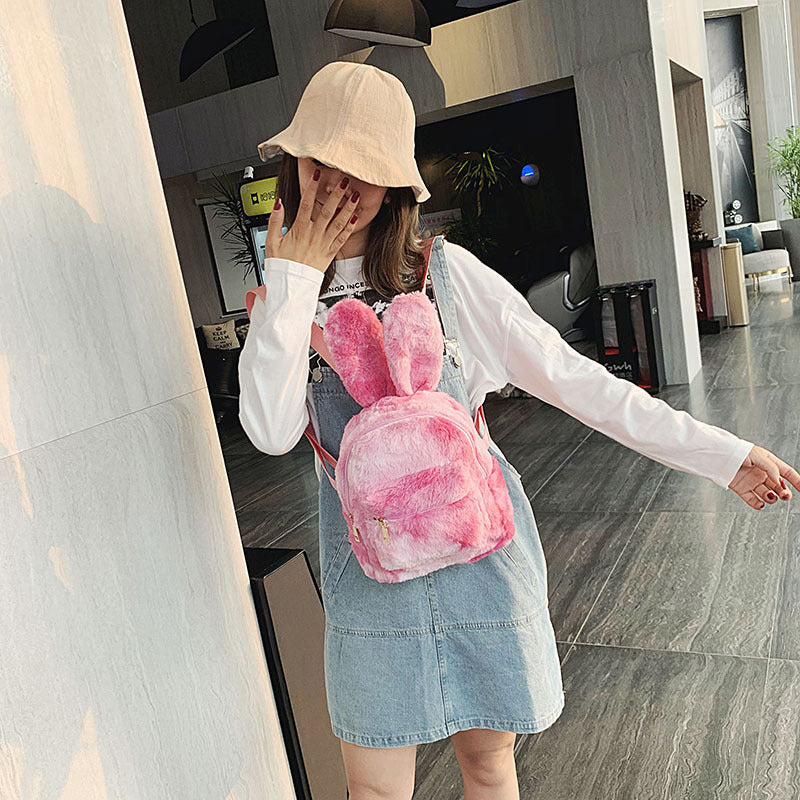 Wild rabbit ears plush mini backpack
