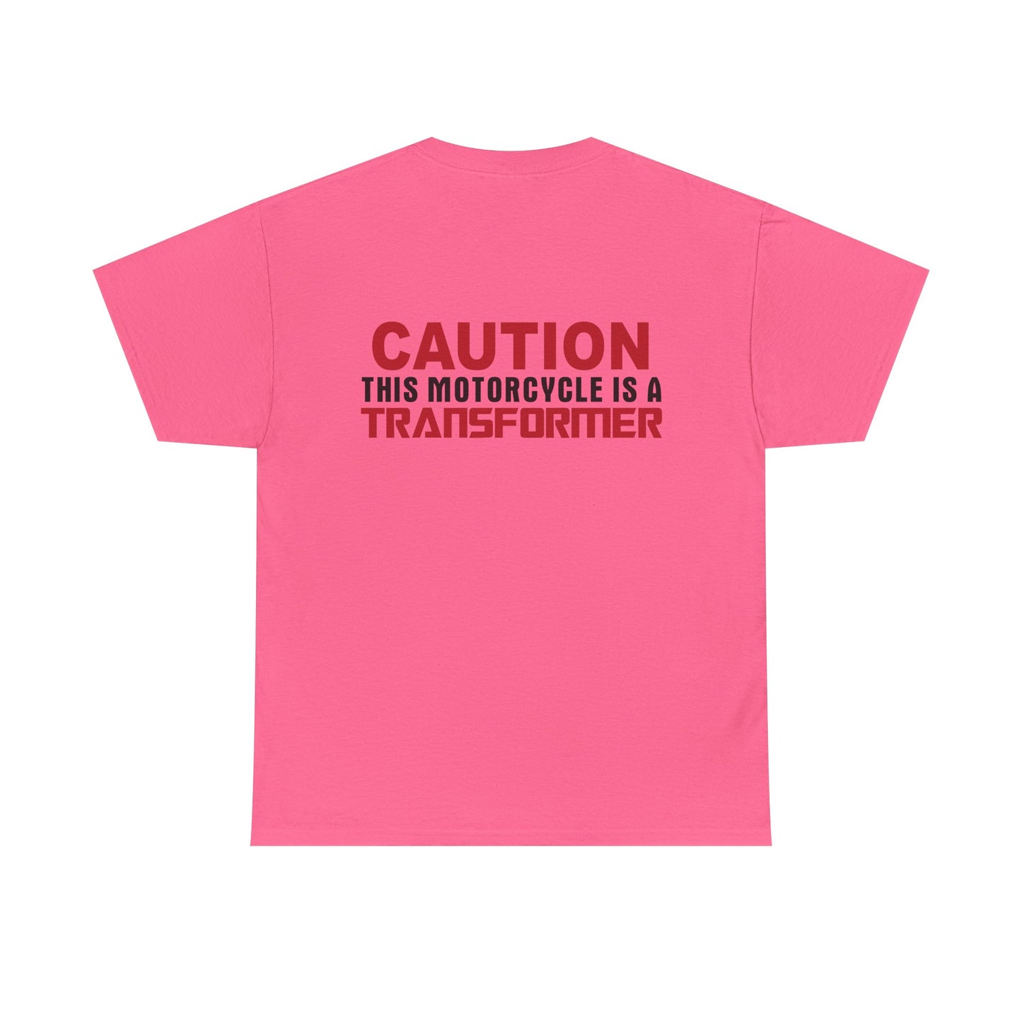 Caution, This Motorcycle is a Transformer, Rad Moto Bunny, Heavy Cotton T-Shirt