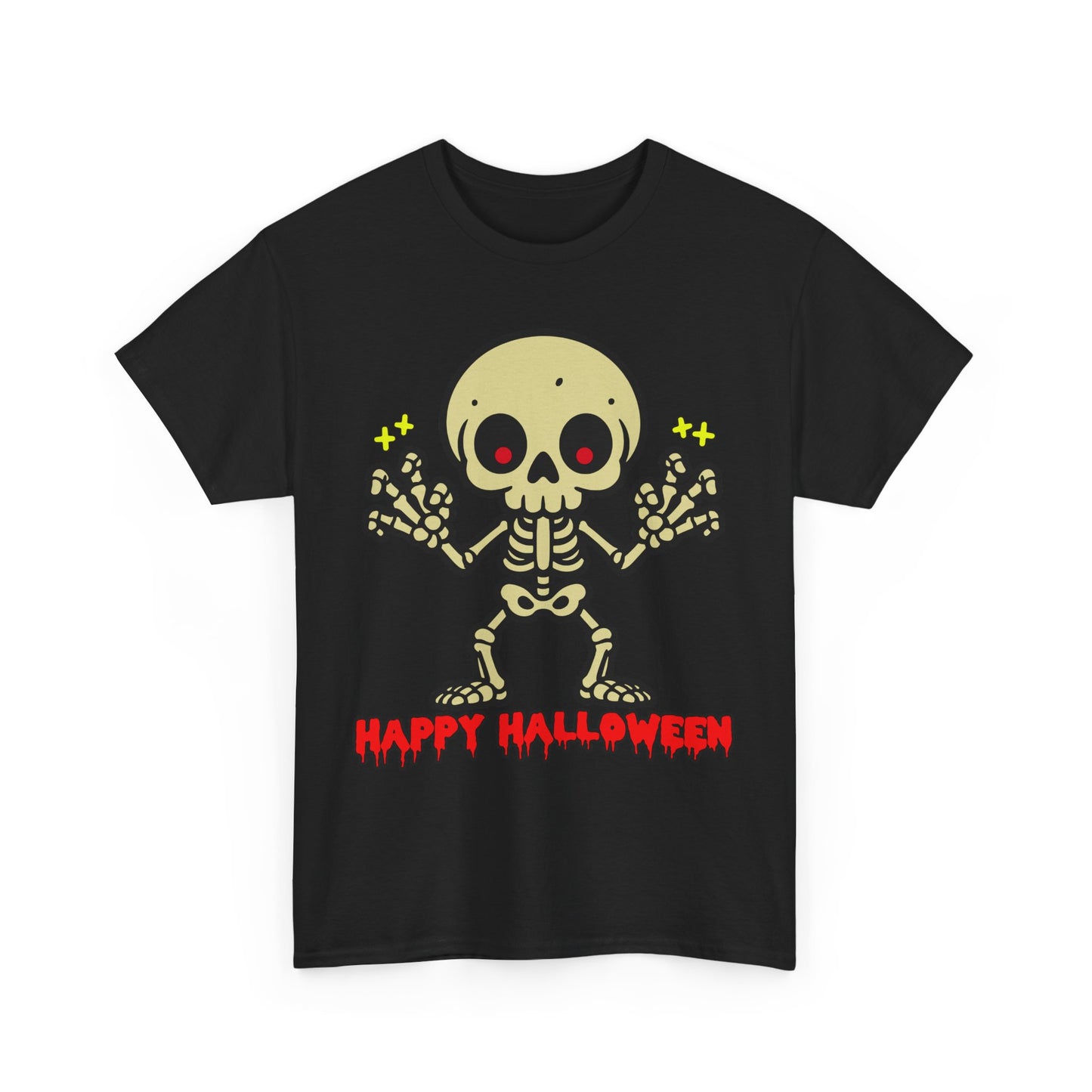 Happy Halloween Skeleton. Heavy Cotton T-Shirt