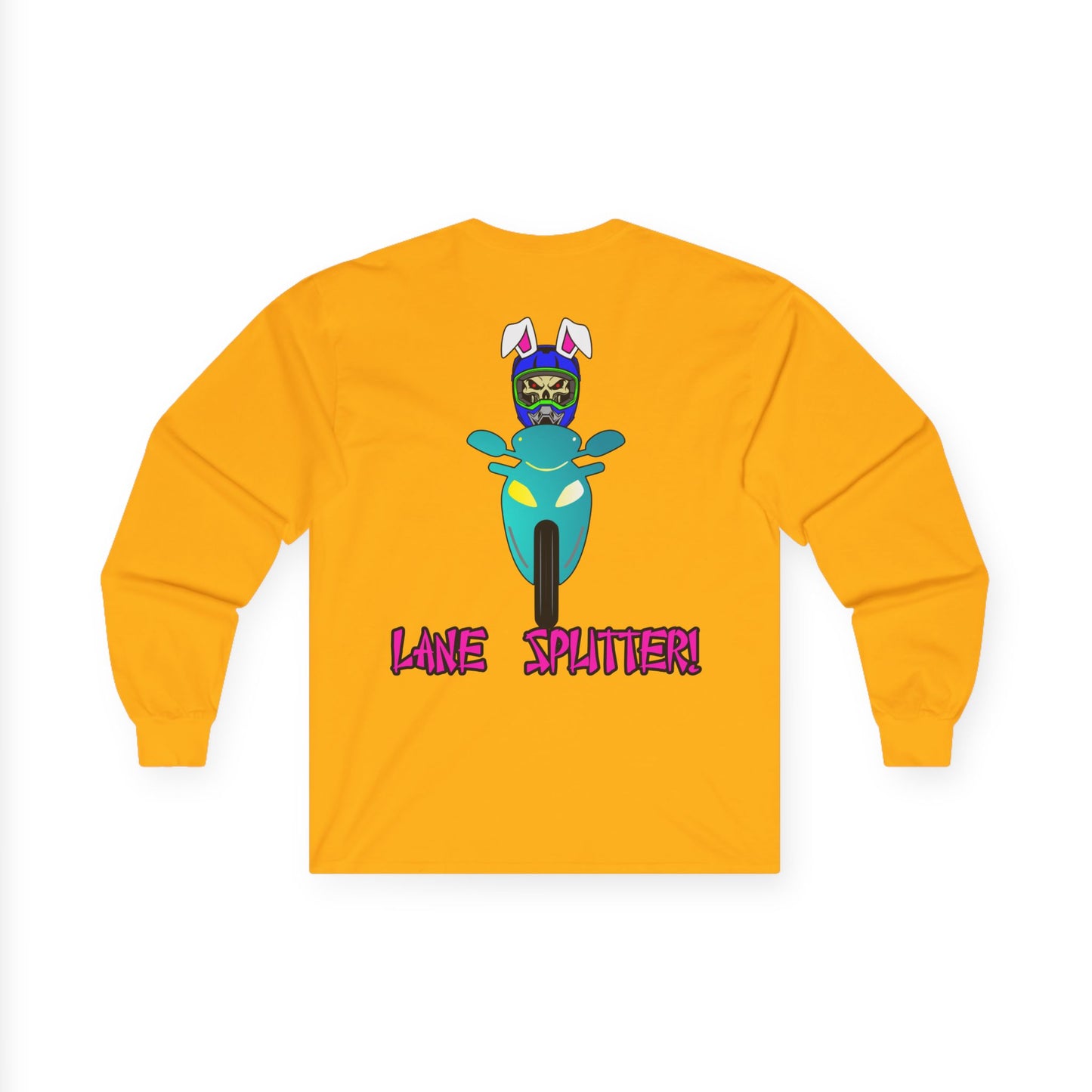 Lane Splitter, Rad Moto Bunny, Unisex Long Sleeve Tee - Bold Graphic T-Shirt for Motorcycle Enthusiasts