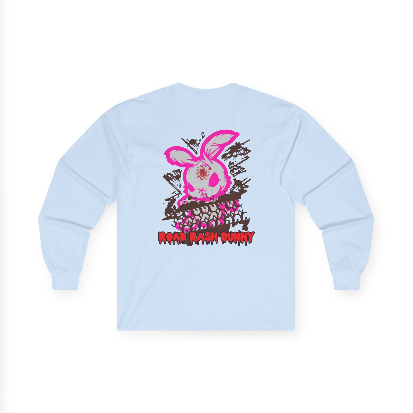 Road Rash Bunny, Rad Moto Bunny, Unisex Long Sleeve Tee - Bold Graphic T-Shirt for Motorcycle Enthusiasts