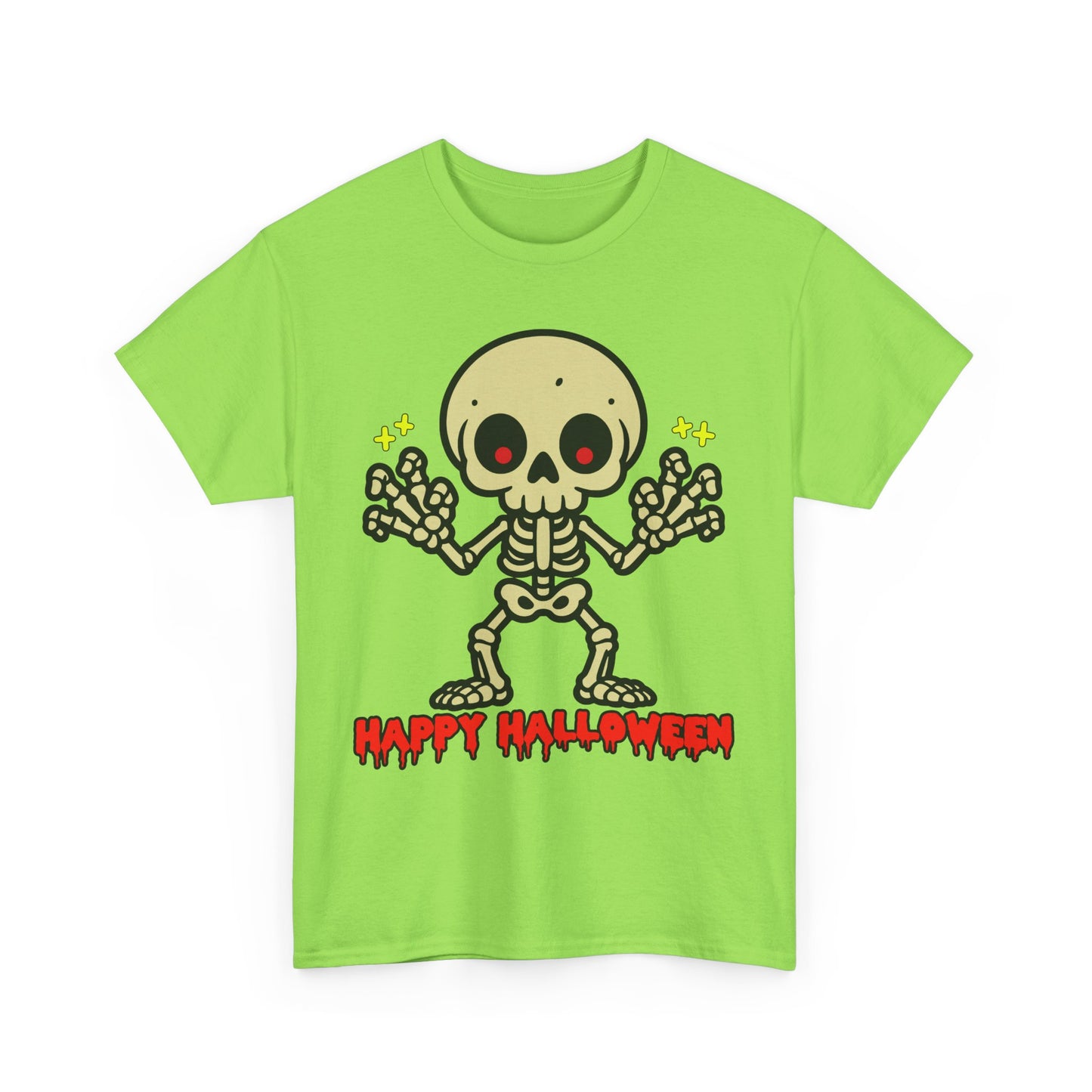 Happy Halloween Skeleton. Heavy Cotton T-Shirt