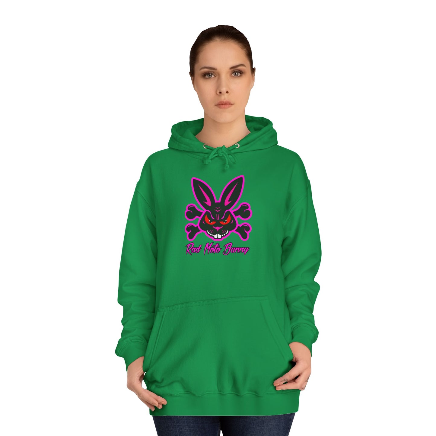 Alien Bunny, Rad Moto Bunny, Unisex Hoodie - Biker Style Sweatshirt for Motorcycle Enthusiasts