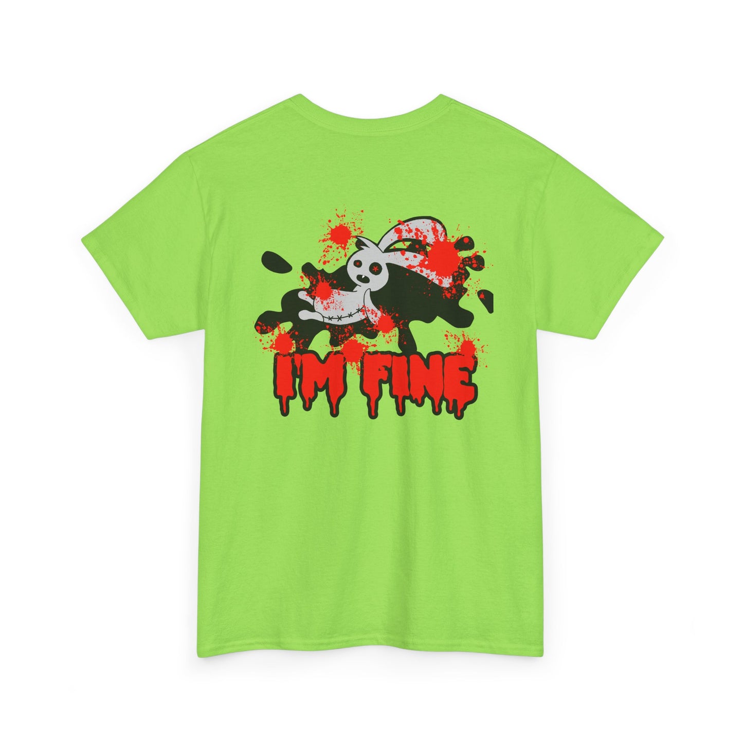 I'M FINE, Rad Moto Bunny, Heavy Cotton T-Shirt