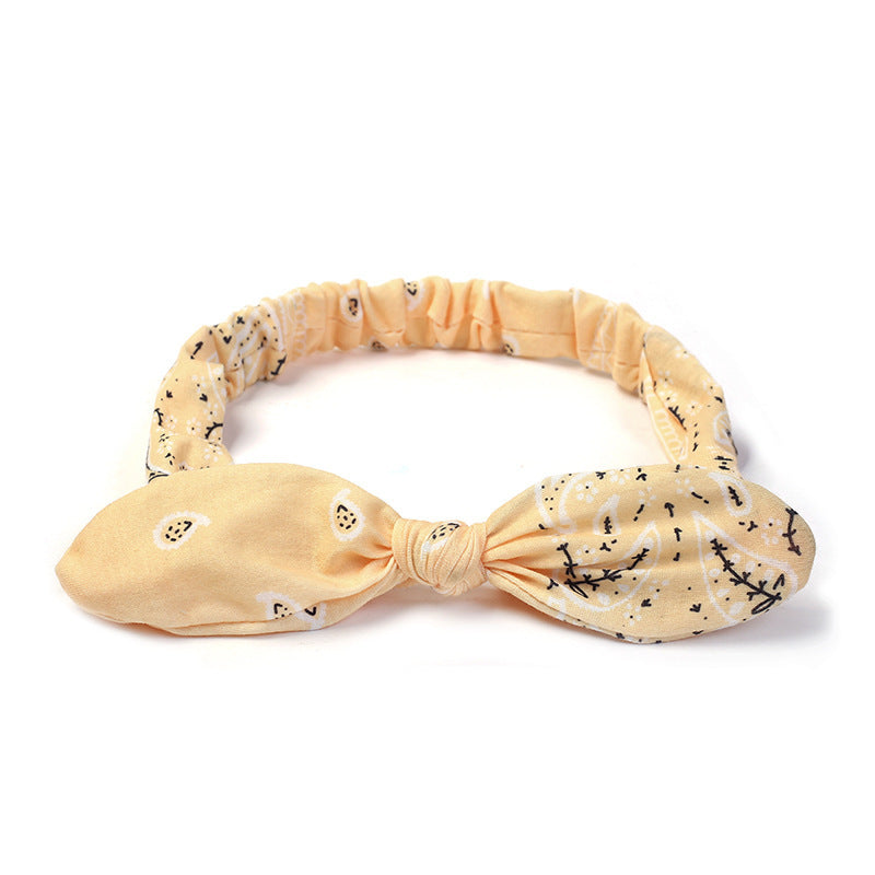 Bunny ears knotted elastic headband
