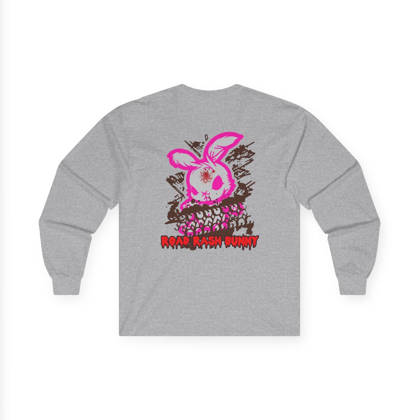 Road Rash Bunny, Rad Moto Bunny, Unisex Long Sleeve Tee - Bold Graphic T-Shirt for Motorcycle Enthusiasts