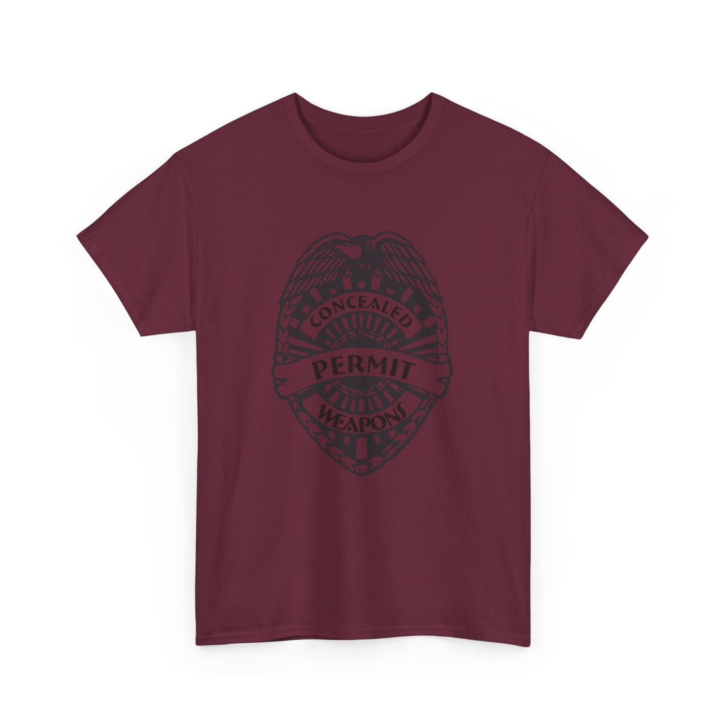 Concealed Weapons Permit Badge. Heavy Cotton T-Shirt