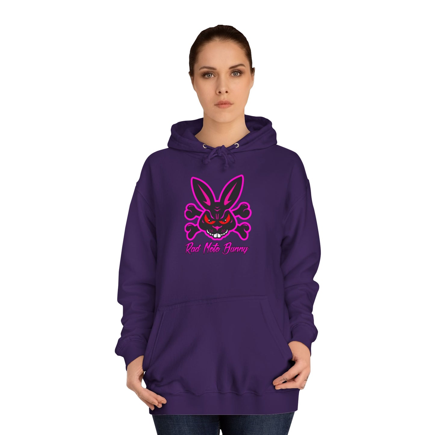 Zip Tie Certified, Rad Moto Bunny, Unisex Hoodie - Biker Style Sweatshirt for Motorcycle Enthusiasts