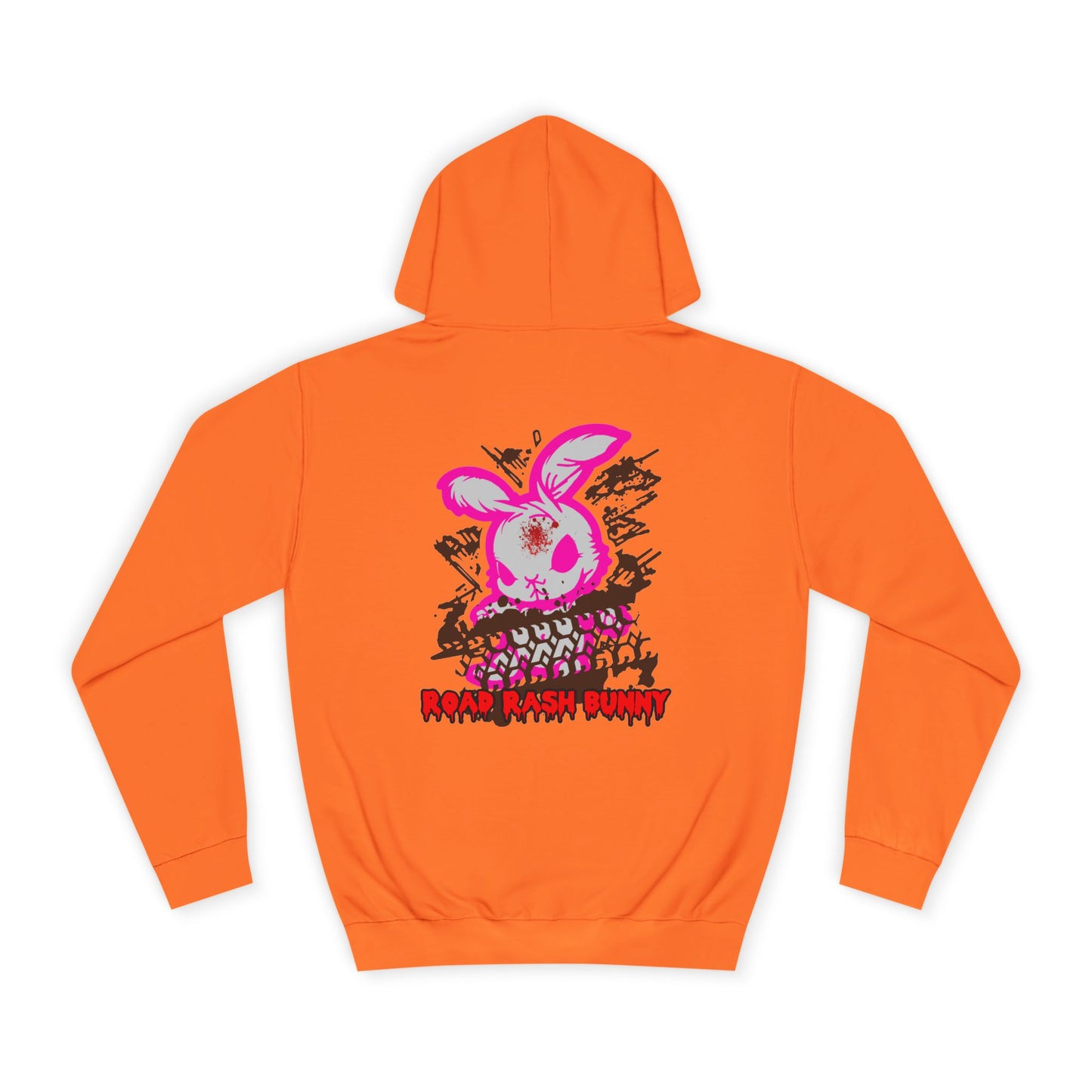 Road Rash Bunny, Rad Moto Bunny, Unisex Hoodie - Biker Style Sweatshirt for Motorcycle Enthusiasts
